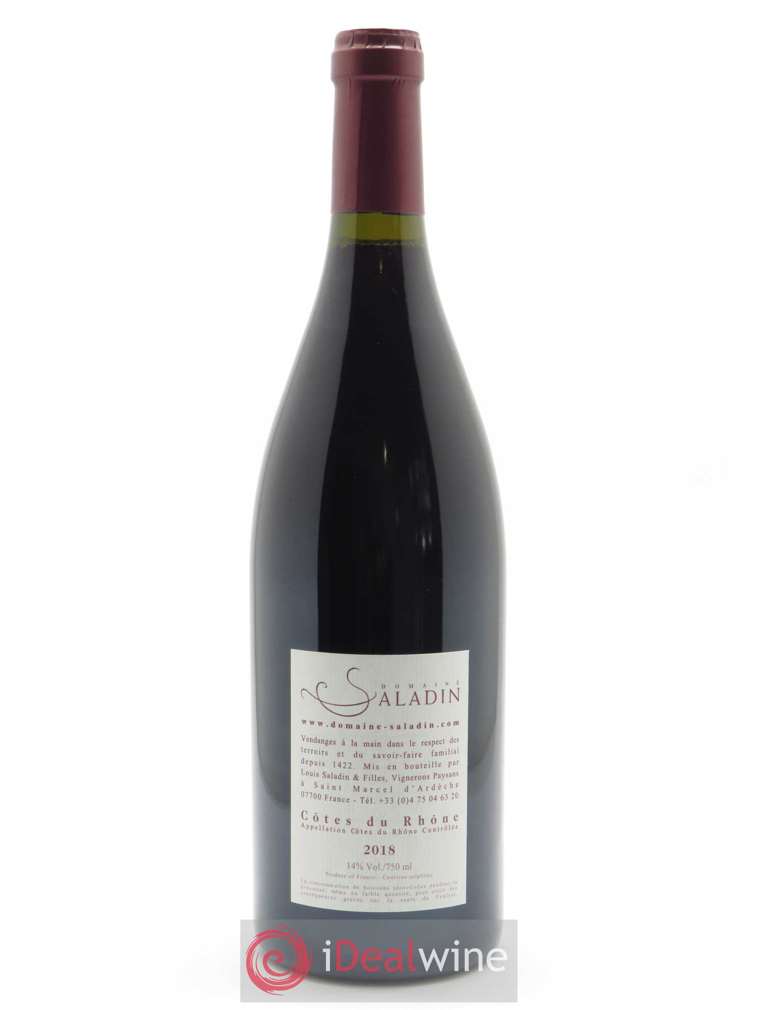 Côtes-du-Rhône Loï Domaine Saladin 2018 - Lot of 1 bottle - 1