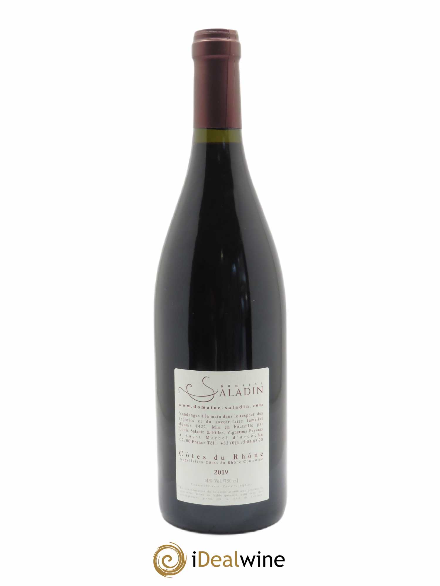 Côtes-du-Rhône Loï Domaine Saladin 2019 - Lot de 1 bouteille - 1