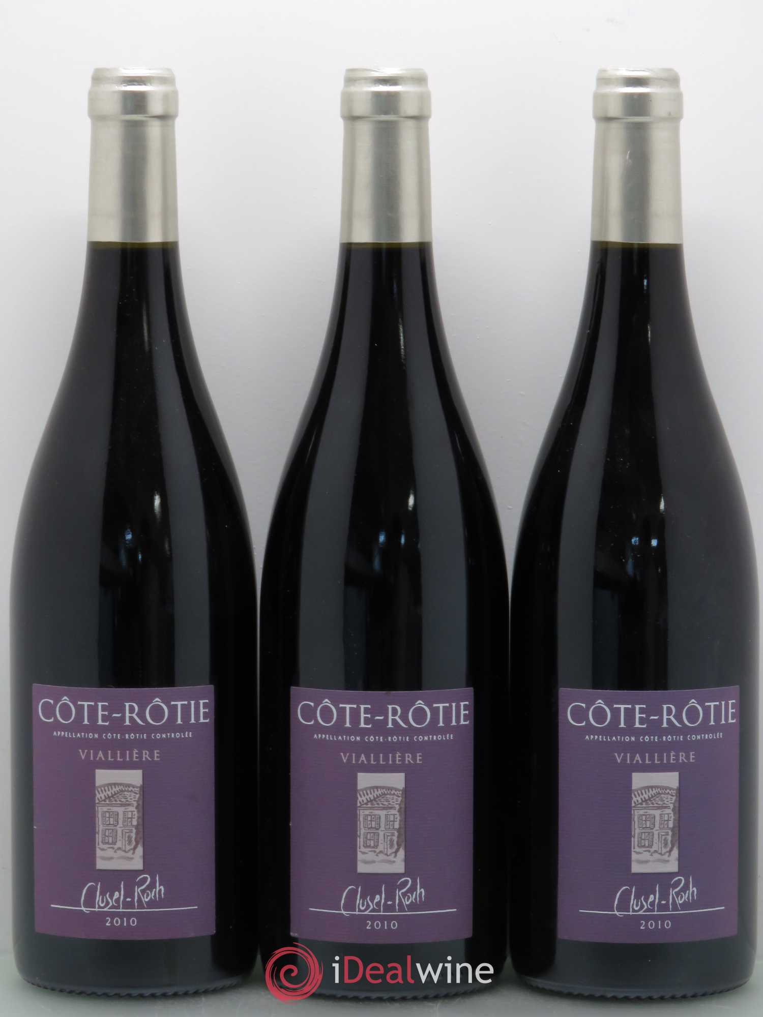 Côte-Rôtie Viallière Clusel-Roch (sans prix de réserve) 2010 - Lot de 3 bouteilles - 0