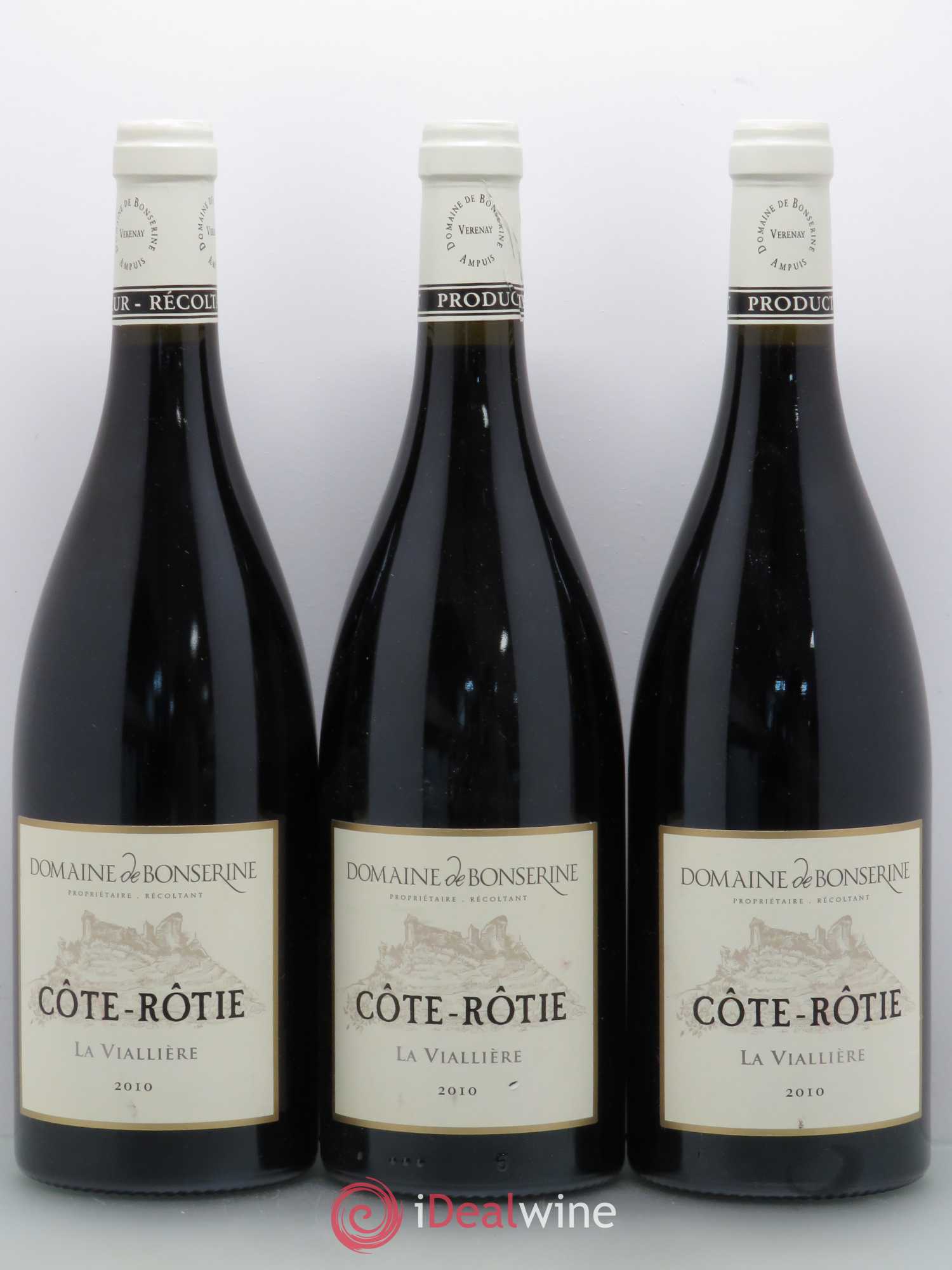 Côte-Rôtie La Viallière Bonserine (Domaine de) (sans prix de réserve) 2010 - Lot de 3 bouteilles - 0