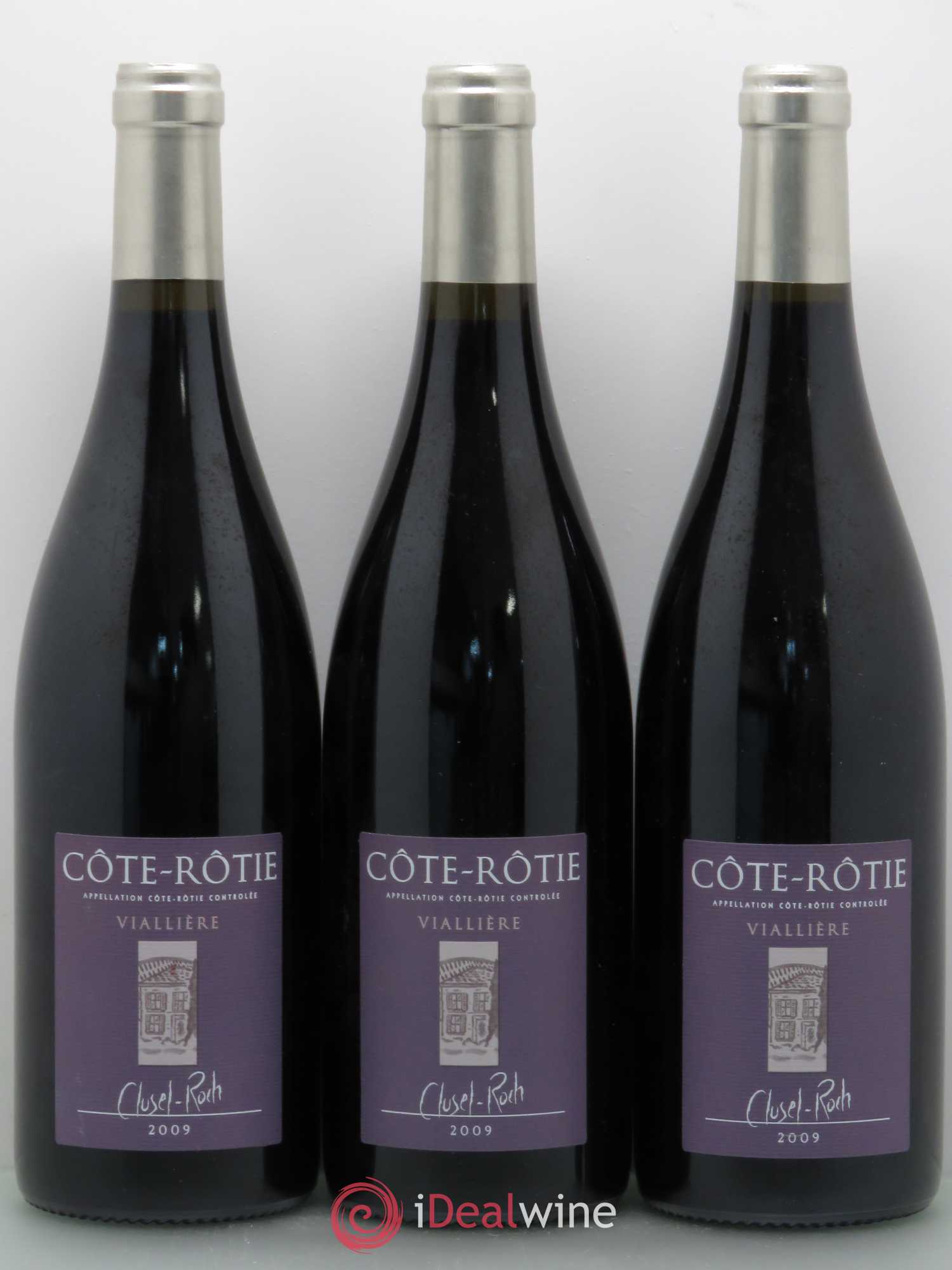 Côte-Rôtie Viallière Clusel-Roch (sans prix de réserve) 2009 - Lot de 3 bouteilles - 0
