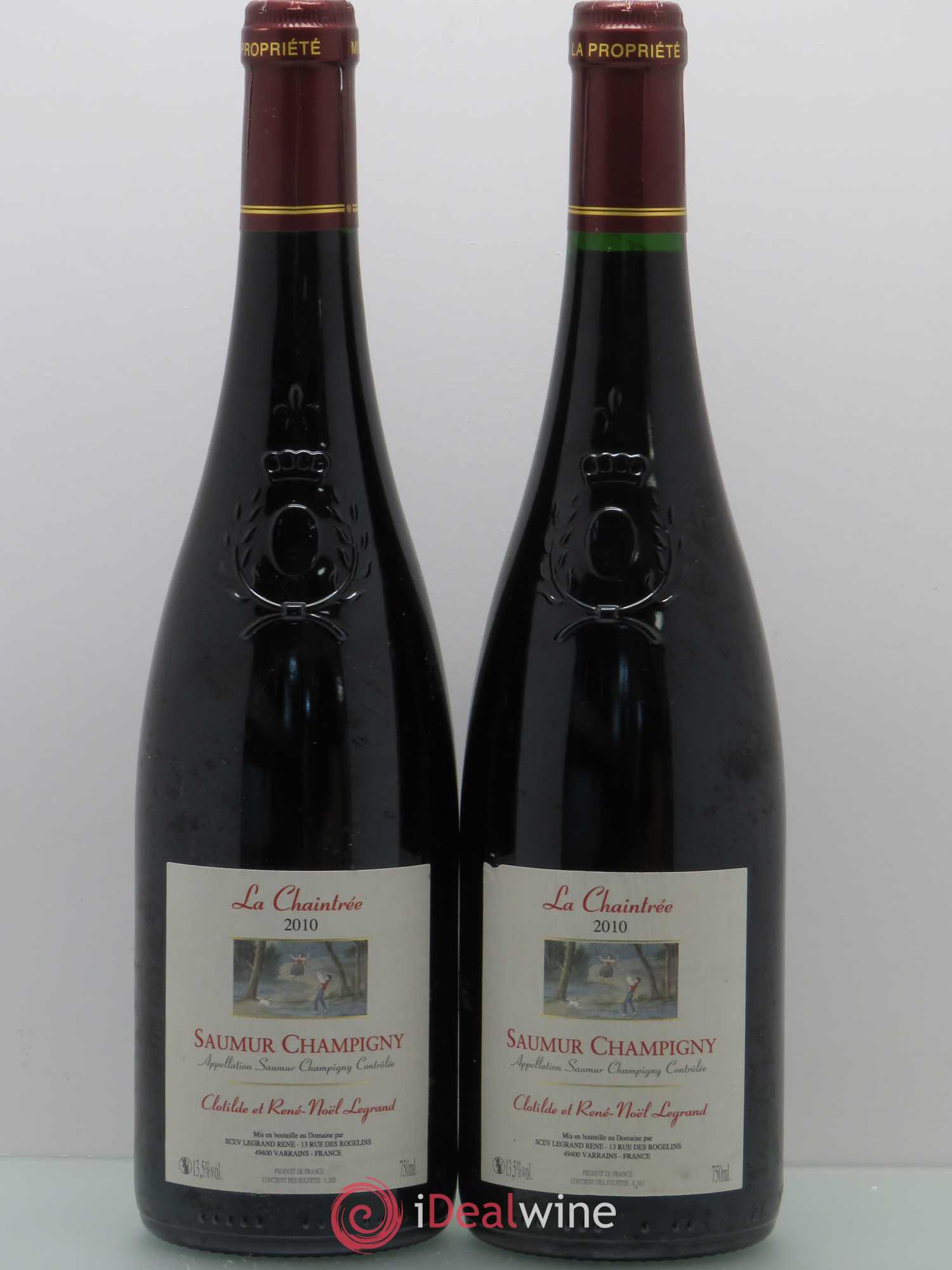 Saumur-Champigny La Chaintrée Clotilde Legrand (anciennement René-Noël Legrand) (sans prix de réserve) 2010 - Lot de 2 bouteilles - 0