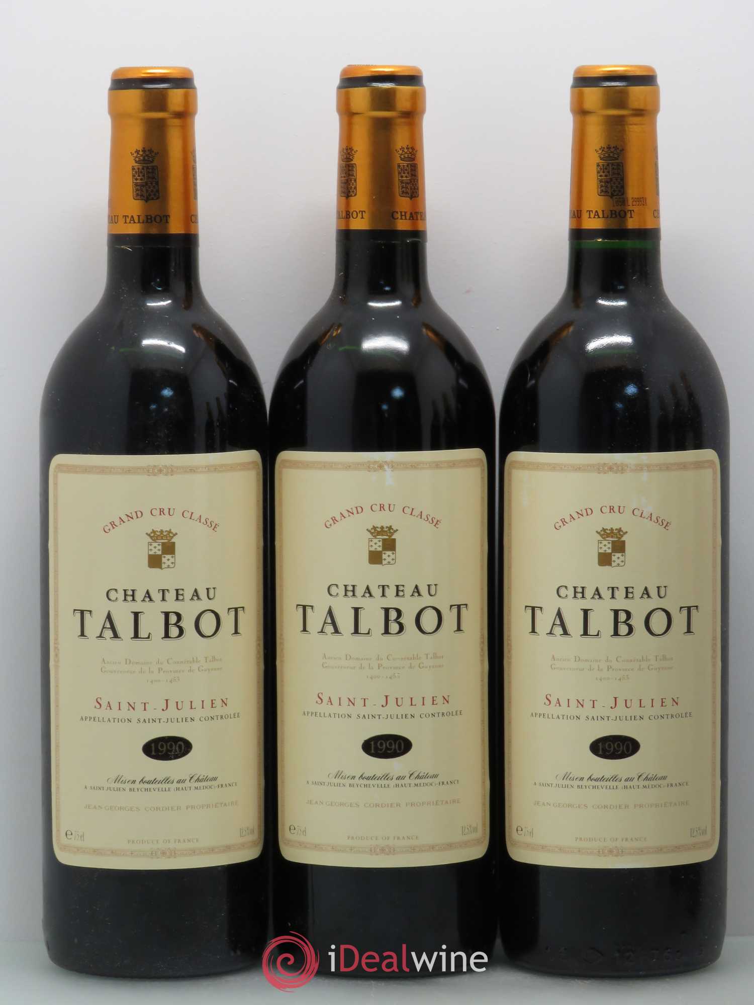 Château Talbot 4ème Grand Cru Classé  (sans prix de réserve) 1990 - Lot de 6 bouteilles - 1