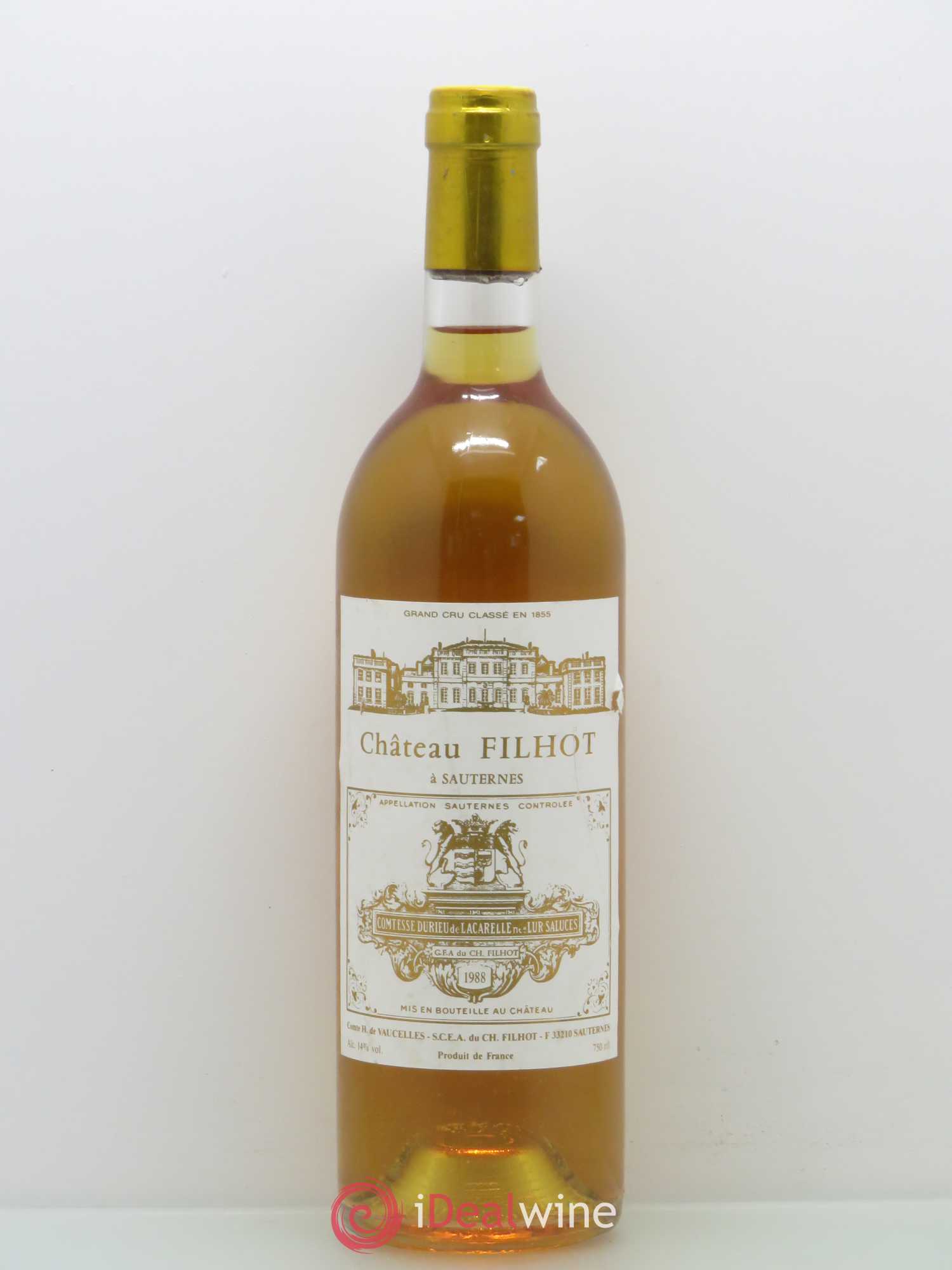 Château Filhot 2ème Grand Cru Classé (senza prezzo di riserva) 1988 - Lotto di 1 bottiglia - 0