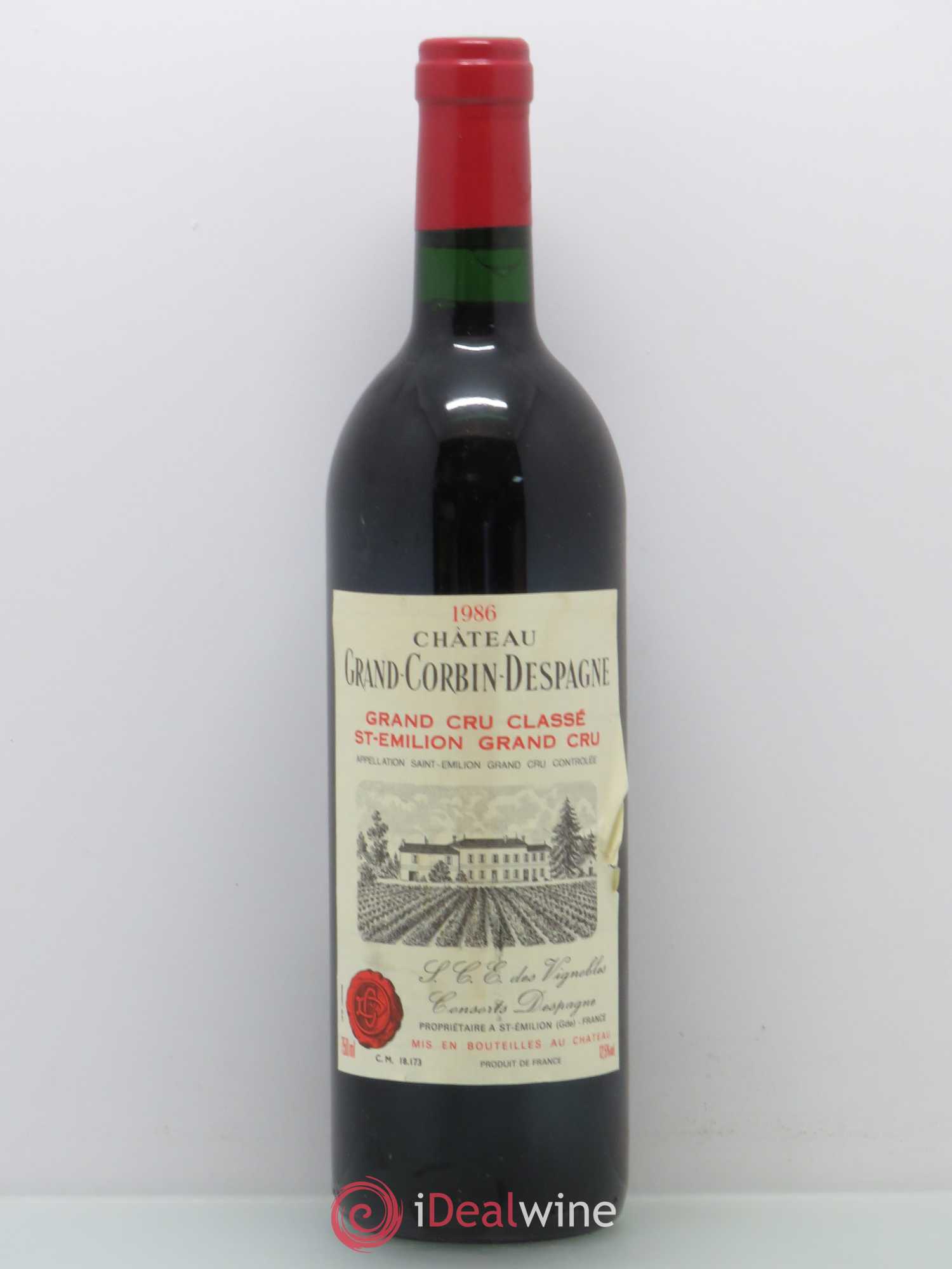 Château Grand Corbin Despagne Grand Cru Classé (sans prix de réserve) 1986 - Lot de 1 bouteille - 0