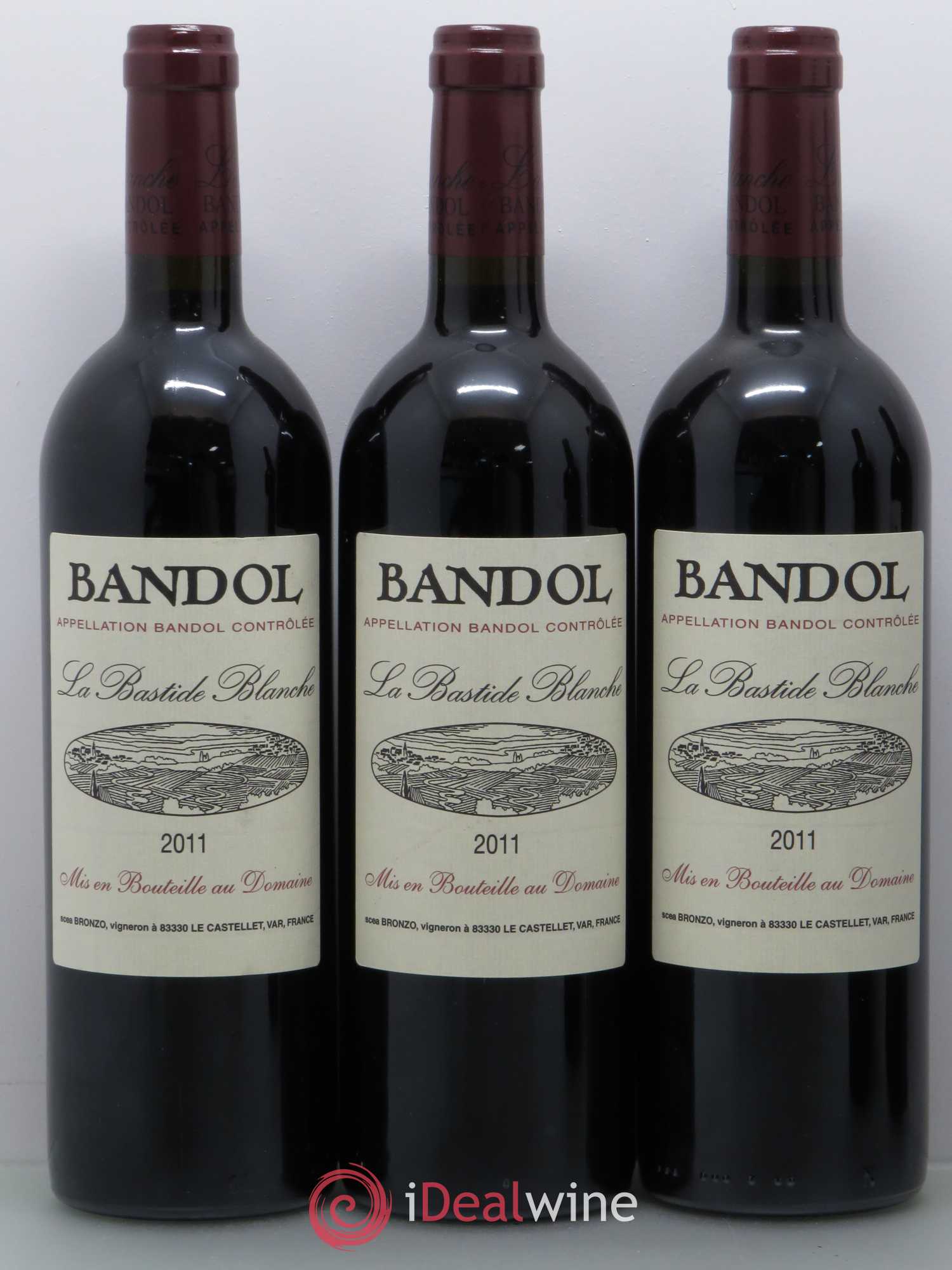 Bandol La Bastide Blanche  Famille Bronzo  (sans prix de réserve) 2011 - Lot de 5 bouteilles - 1