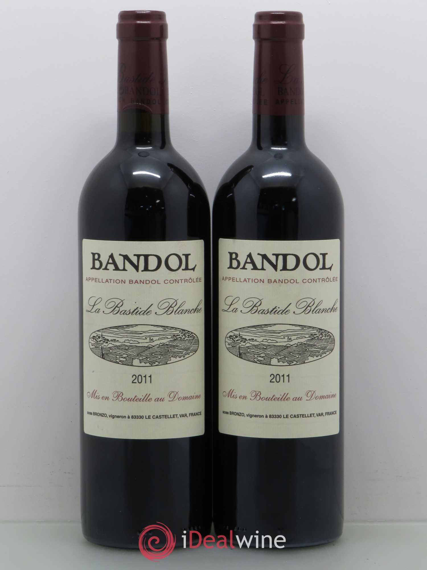 Bandol La Bastide Blanche  Famille Bronzo  (sans prix de réserve) 2011 - Lot de 5 bouteilles - 2