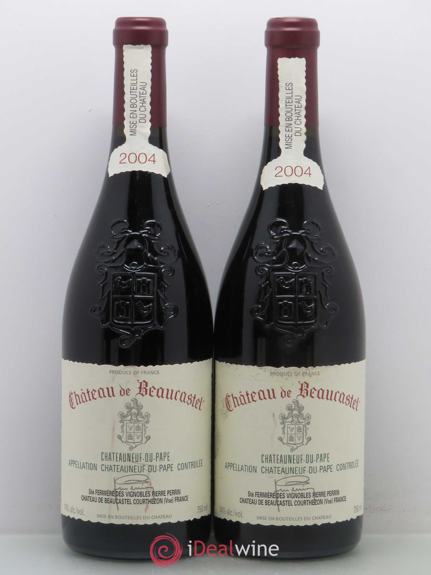 Châteauneuf-du-Pape Château de Beaucastel Famille Perrin (sans prix de réserve) 2004 - Lot de 4 bouteilles - 1