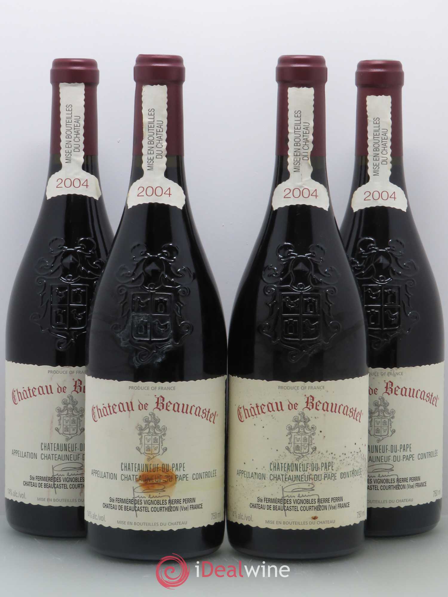 Châteauneuf-du-Pape Château de Beaucastel Famille Perrin (sans prix de réserve) 2004 - Lot de 4 bouteilles - 0
