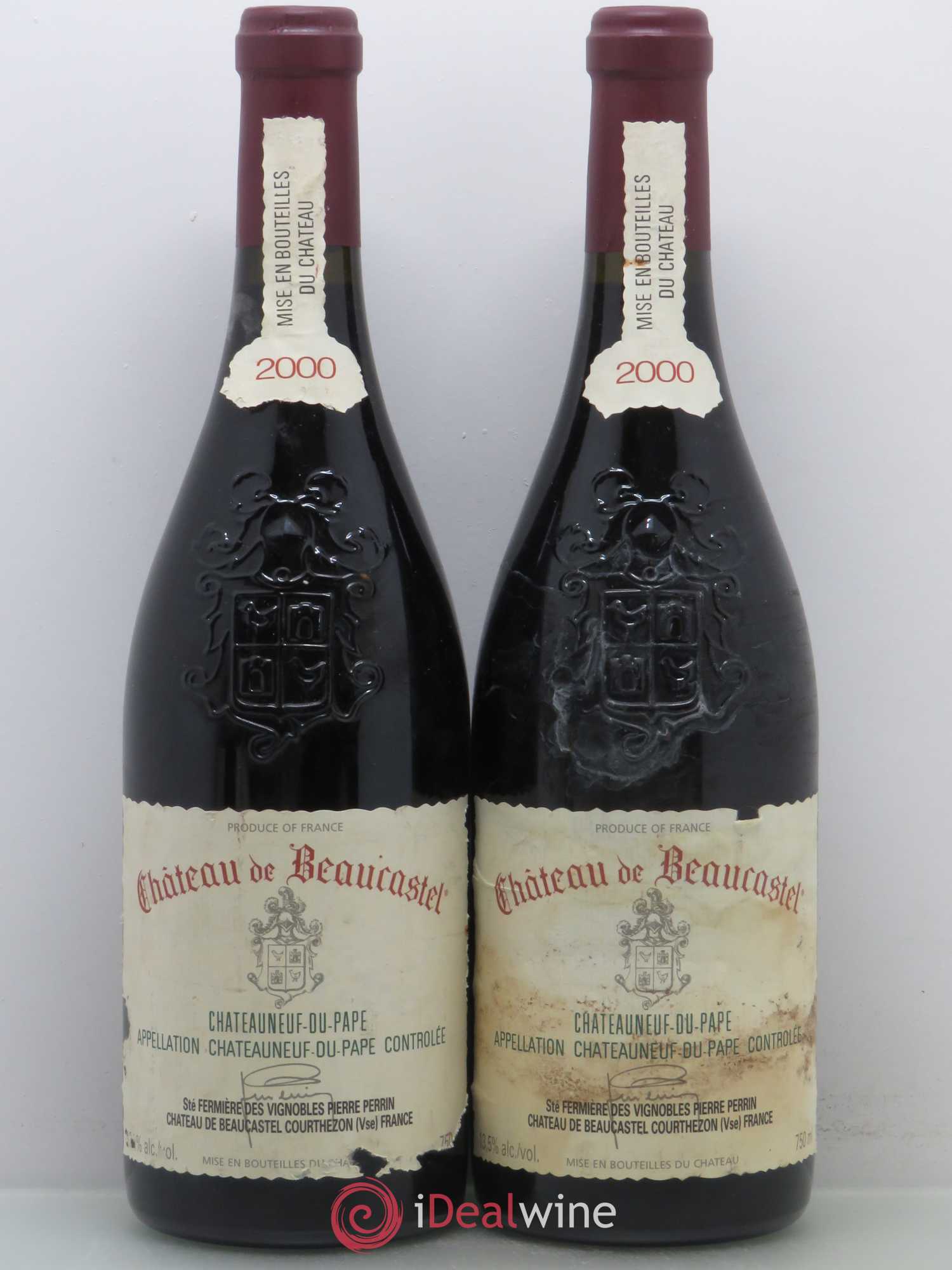 Châteauneuf-du-Pape Château de Beaucastel Famille Perrin  (senza prezzo di riserva) 2000 - Lotto di 4 bottiglie - 1