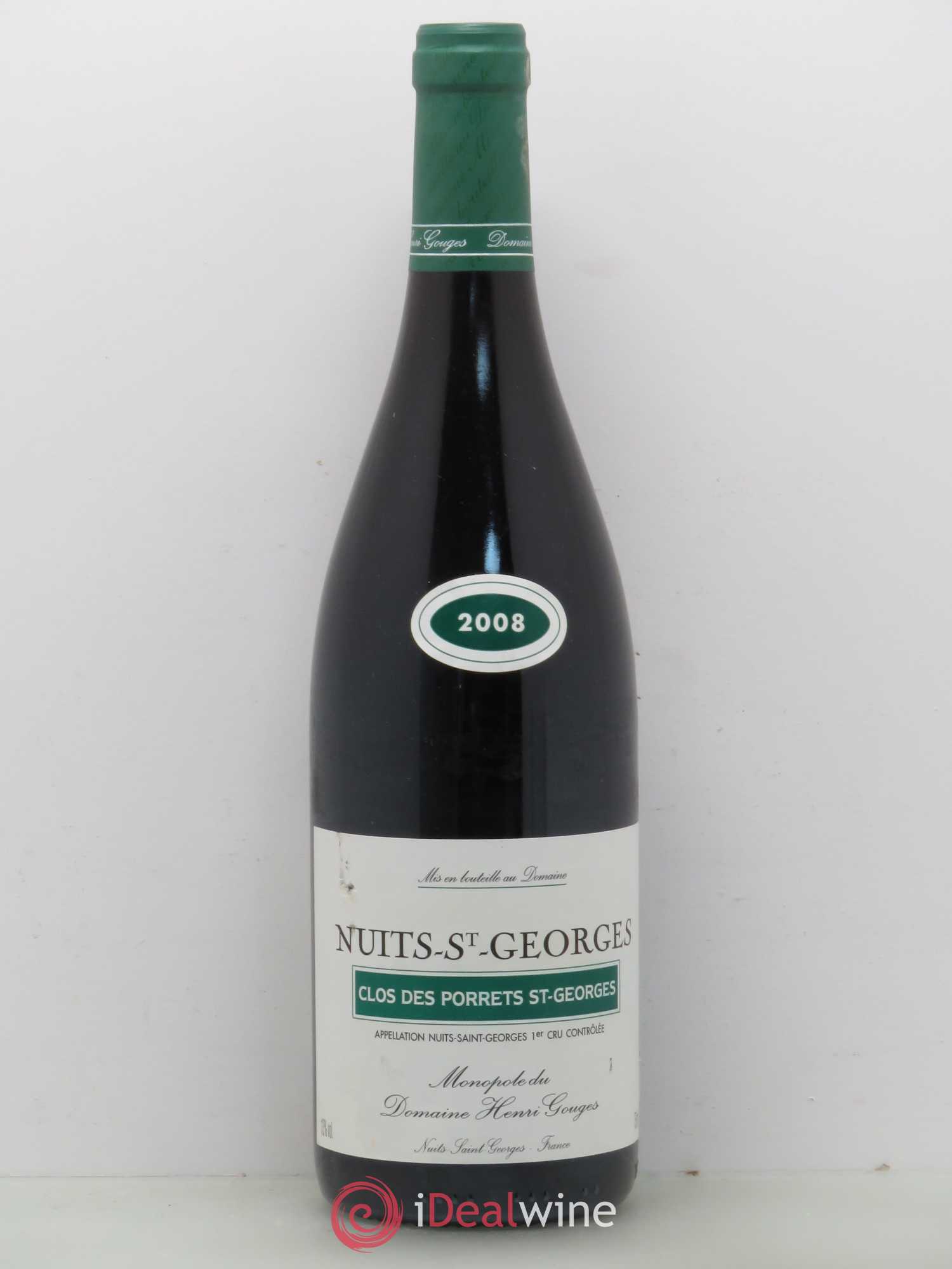 Nuits-Saint-Georges 1er Cru Clos des Porrets St Georges Henri Gouges (sans prix de réserve) 2008 - Lot de 1 bouteille - 0