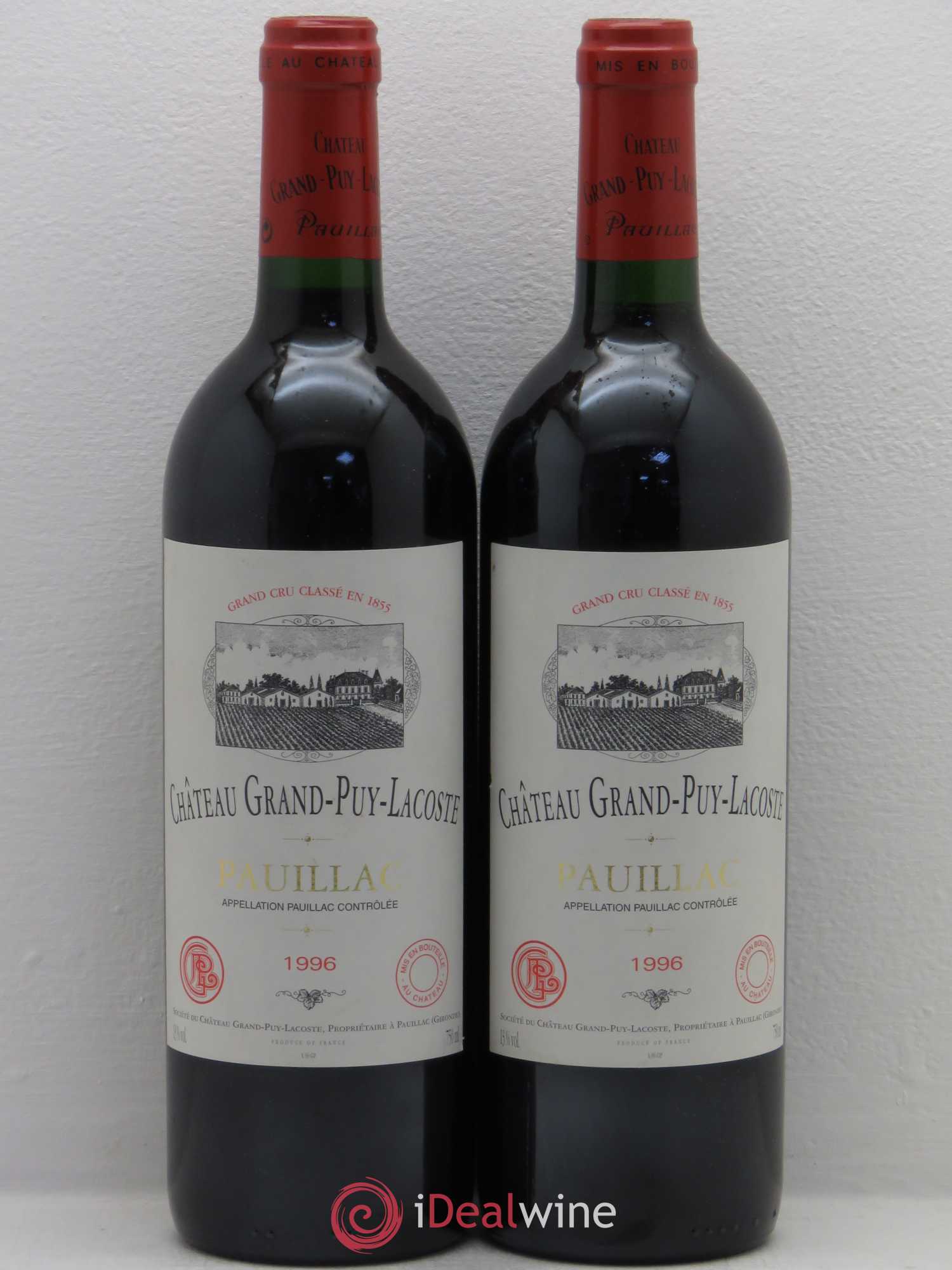 Château Grand Puy Lacoste 5ème Grand Cru Classé (sans prix de réserve) 1996 - Lot de 2 bouteilles - 0