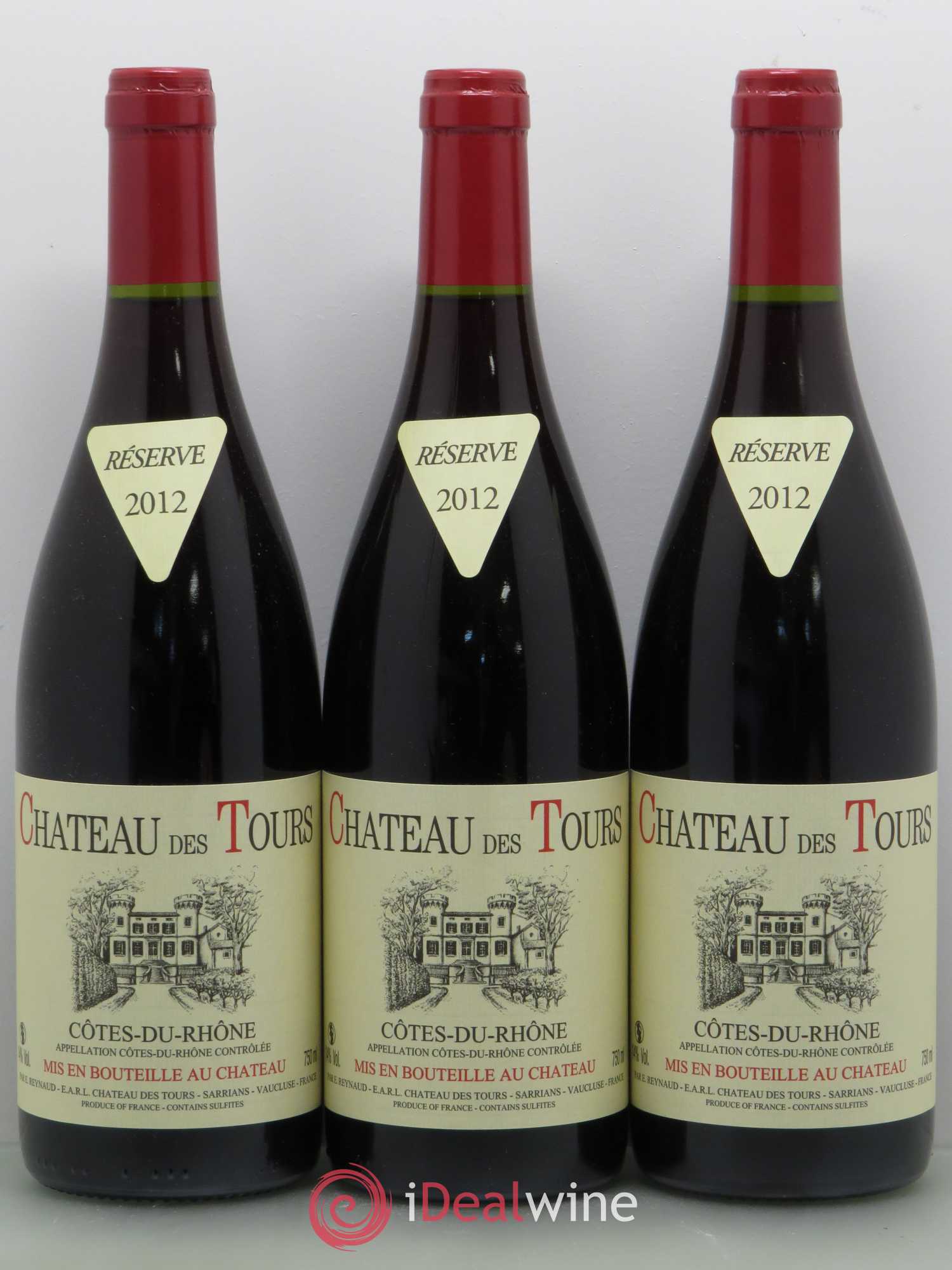 Côtes-du-Rhône Château des Tours Emmanuel Reynaud (sans prix de réserve) 2012 - Lot de 3 bouteilles - 0