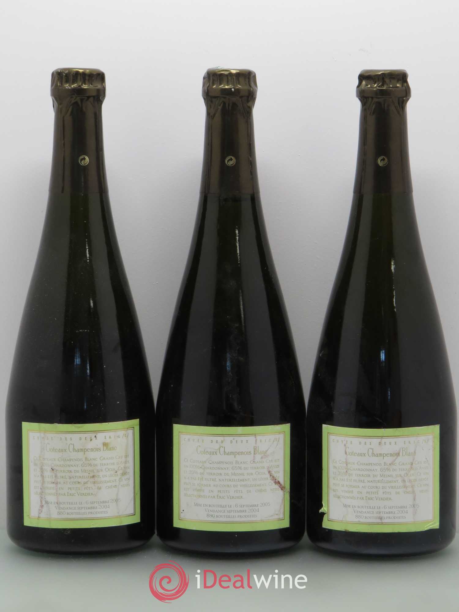 Divers Erick De Souza Côteaux champenois Cuvée Des deux Eric k (sans prix de réserve) 2004 - Posten von 3 Flaschen - 1