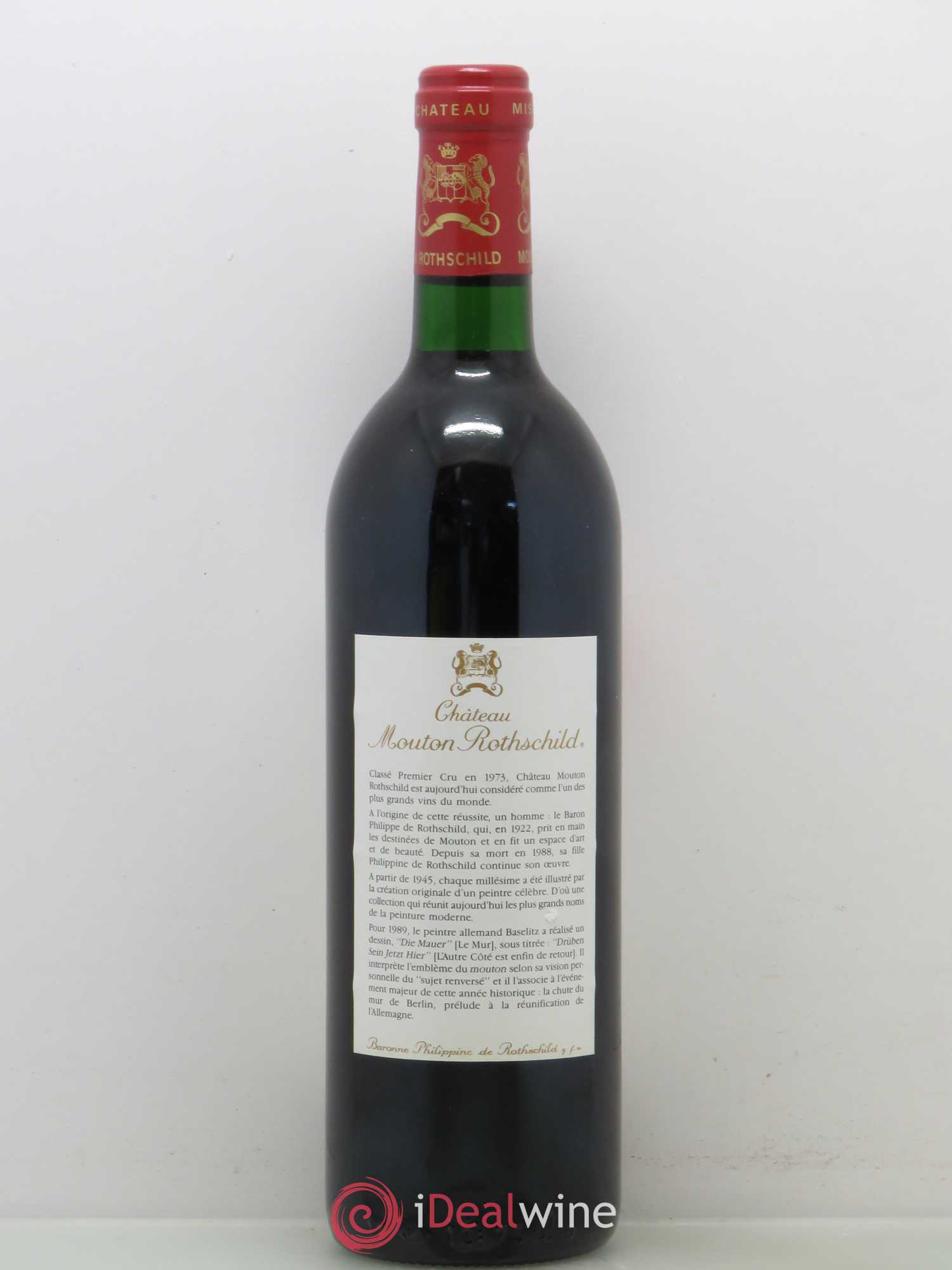 Château Mouton Rothschild 1er Grand Cru Classé (sans prix de réserve) 1989 - Lot de 1 bouteille - 1
