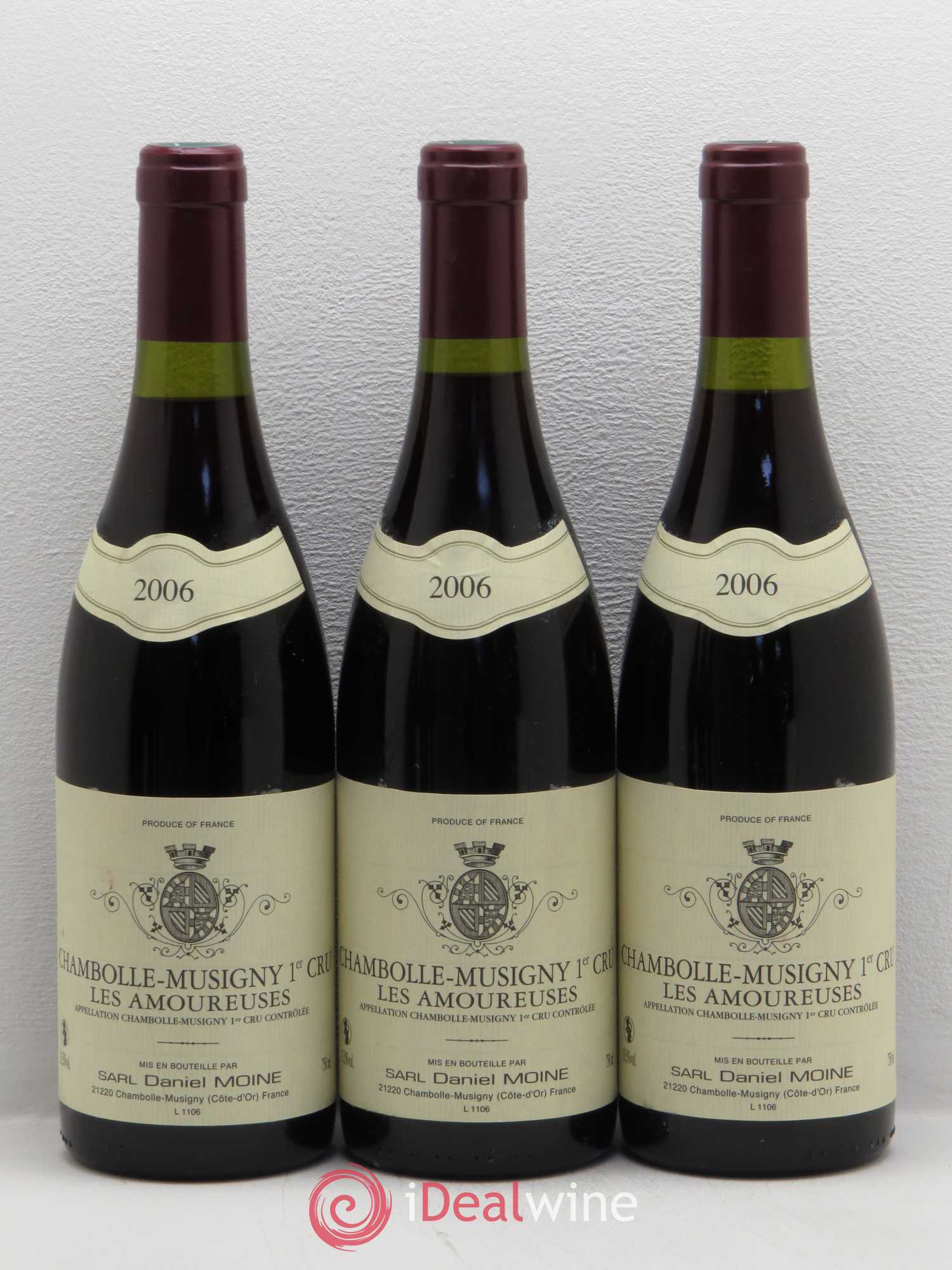 Chambolle-Musigny 1er Cru Les Amoureuses Daniel Moine (sans prix de réserve) 2006 - Posten von 6 Flaschen - 2