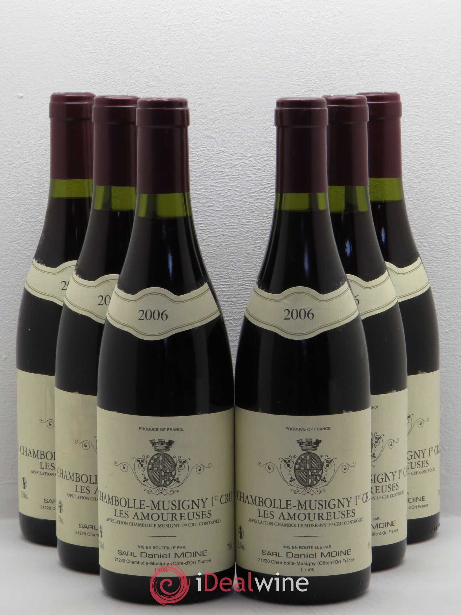 Chambolle-Musigny 1er Cru Les Amoureuses Daniel Moine (sans prix de réserve) 2006 - Posten von 6 Flaschen - 0