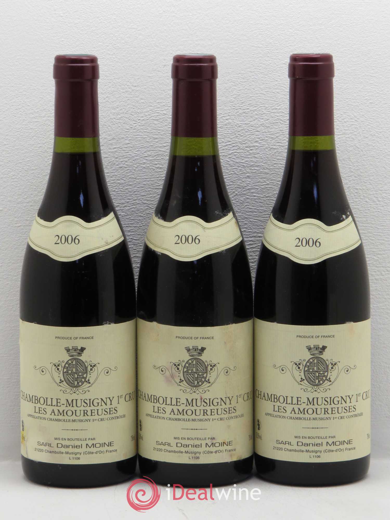Chambolle-Musigny 1er Cru Les Amoureuses Daniel Moine (sans prix de réserve) 2006 - Posten von 3 Flaschen - 0