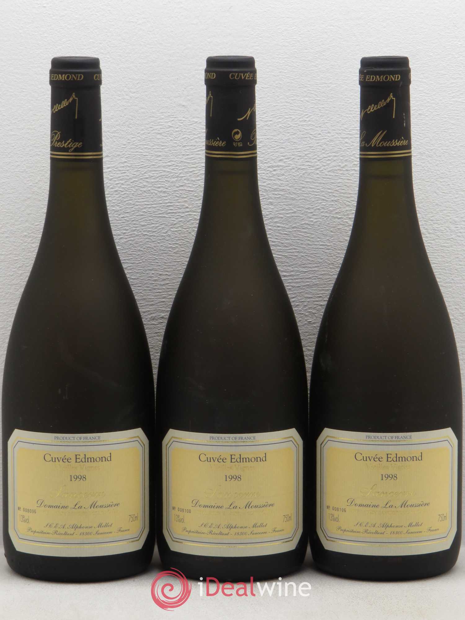 Sancerre Cuvée Edmond Alphonse Mellot Vieilles Vignes (sans prix de réserve) 1998 - Posten von 3 Flaschen - 0