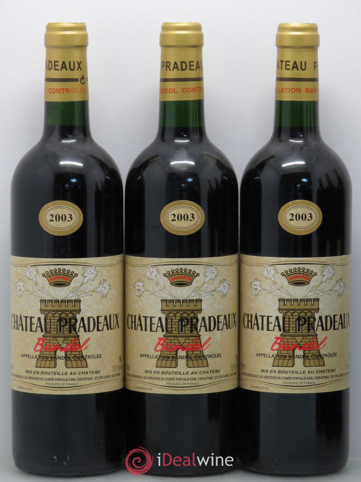 Bandol Château Pradeaux Famille Portalis 2003 - Lot de 6 bouteilles - 1
