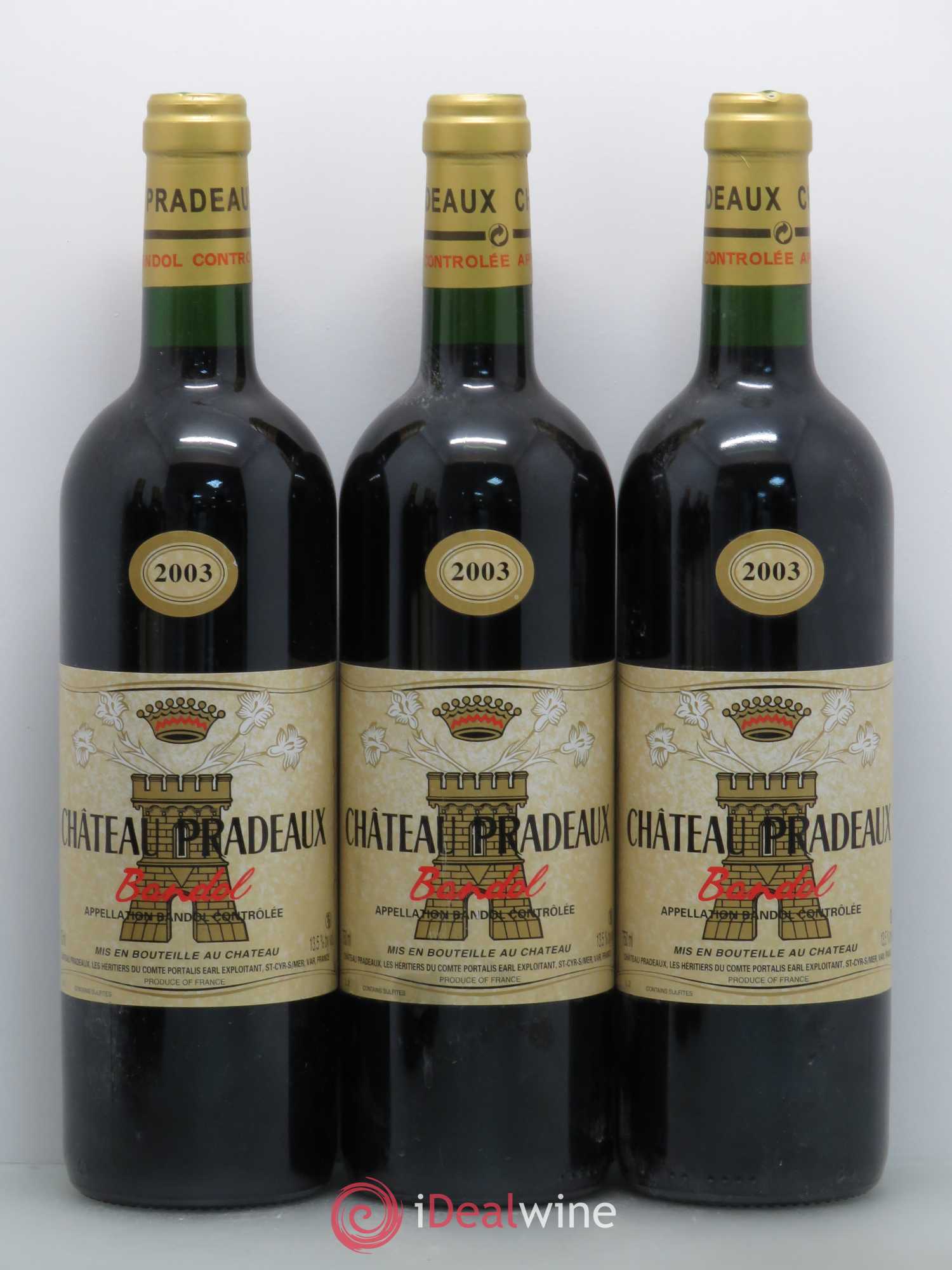 Bandol Château Pradeaux Famille Portalis 2003 - Lot de 6 bouteilles - 1