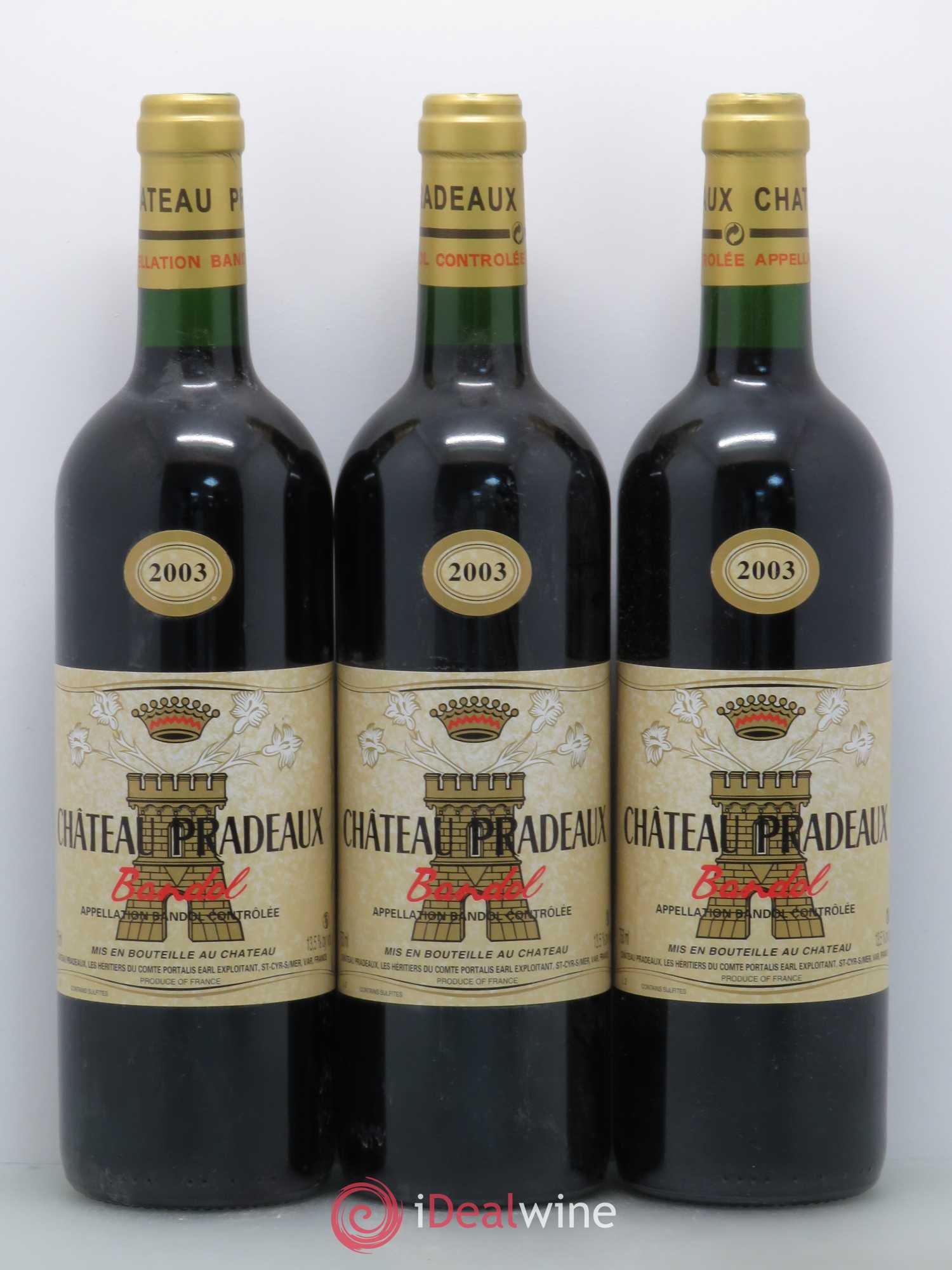 Bandol Château Pradeaux Famille Portalis 2003 - Lot de 6 bouteilles - 2