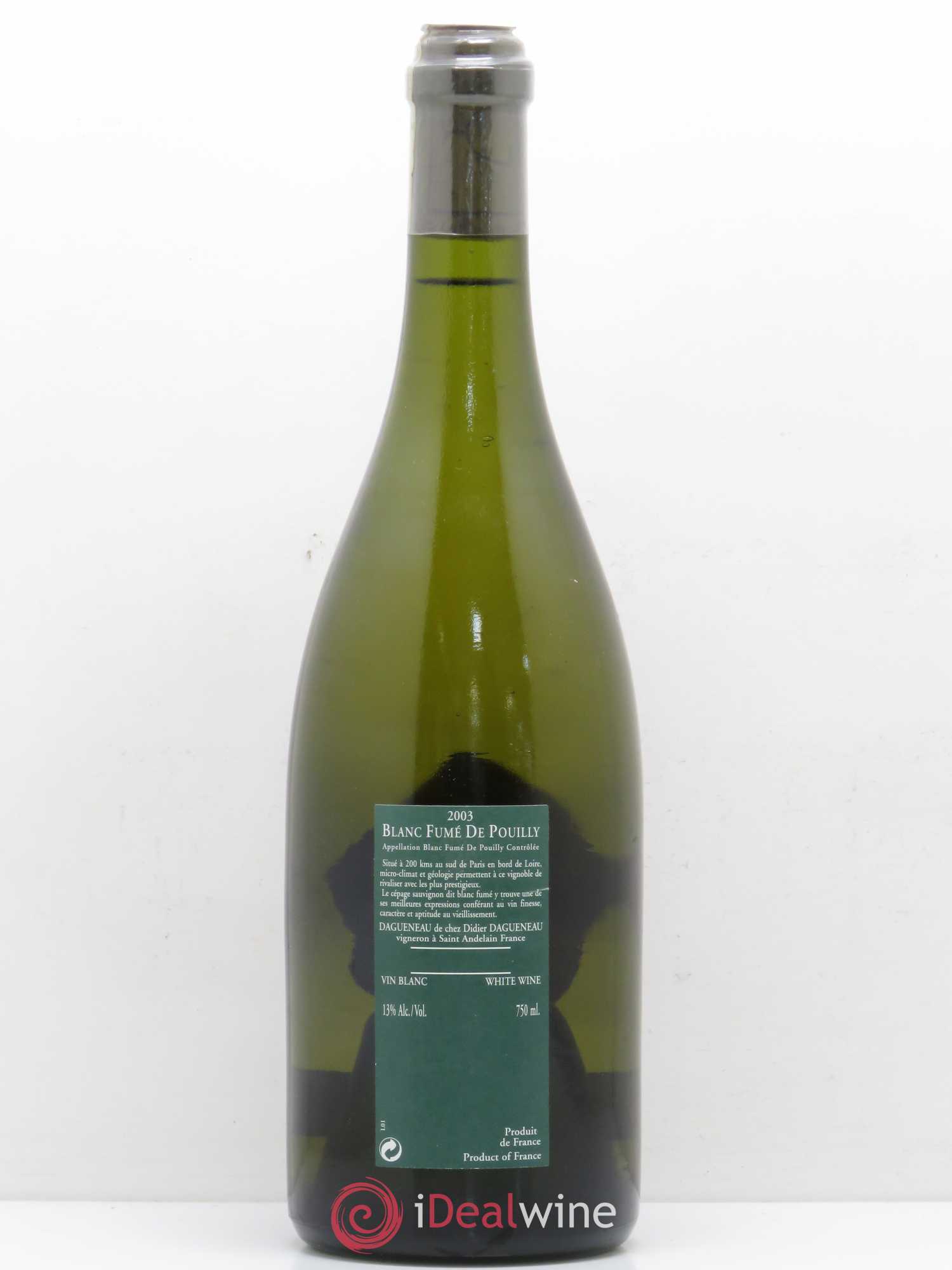 Vin de France (anciennement Pouilly-Fumé) Silex Dagueneau (Domaine Didier - Louis-Benjamin) 2003 - Lot de 1 bouteille - 1