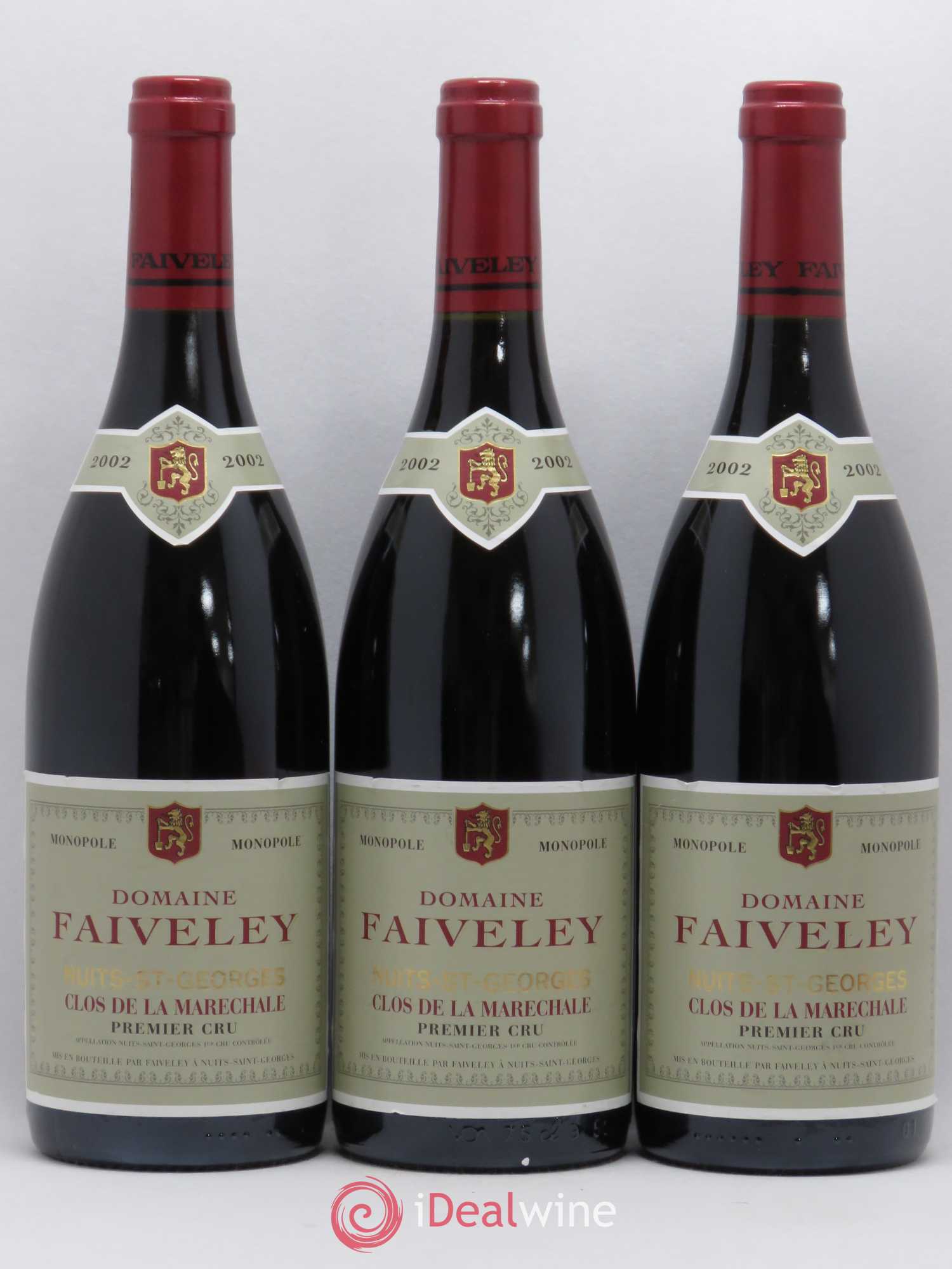 Nuits-Saint-Georges 1er Cru Clos de la Maréchale Faiveley 2002 - Posten von 3 Flaschen - 0