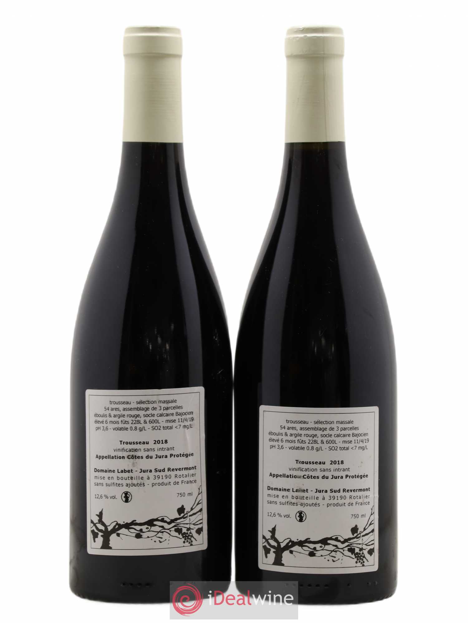 Côtes du Jura Trousseau Sélection Massale Romain - Julien - Charline Labet 2018 - Lot de 2 bouteilles - 1