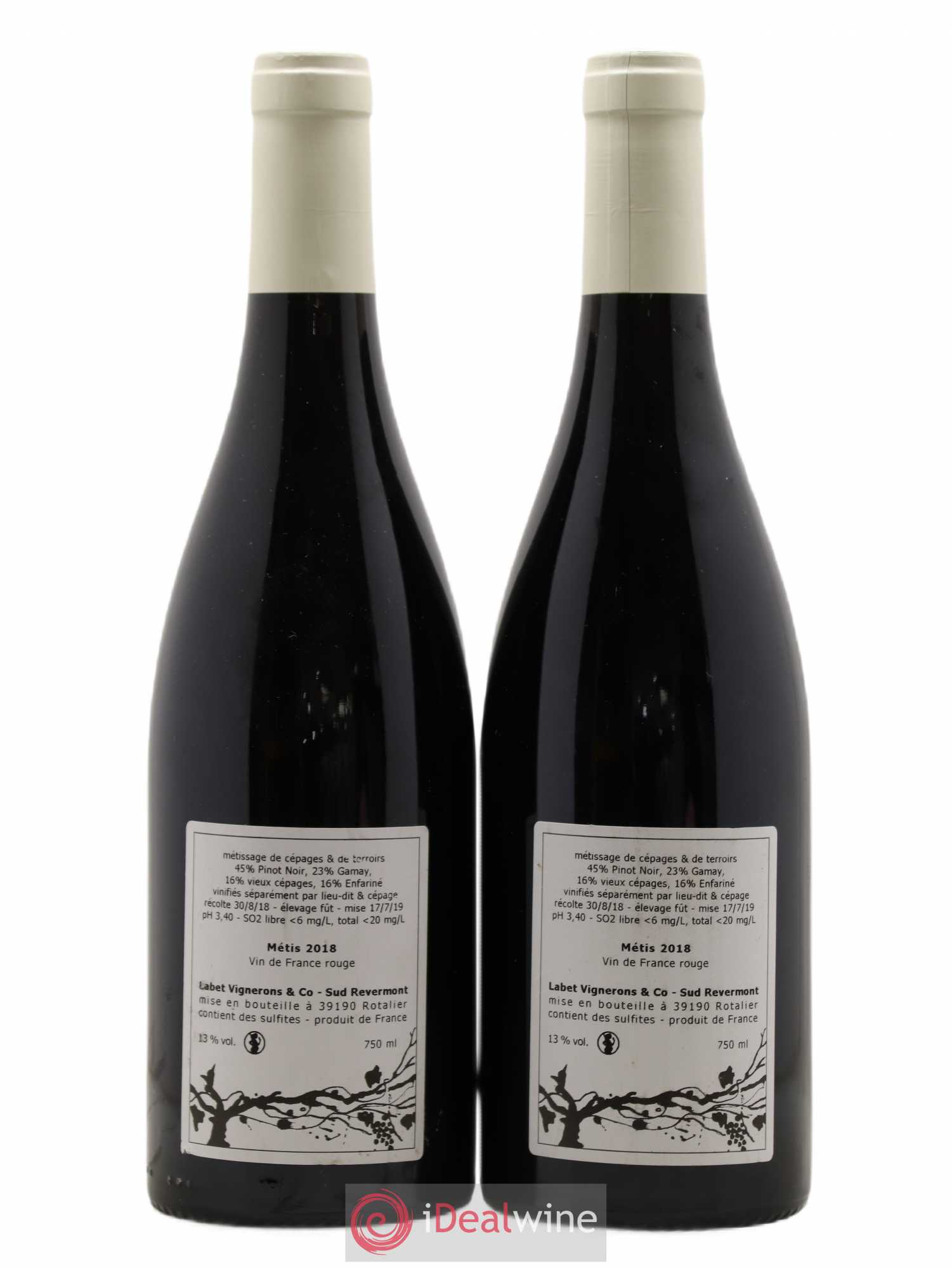 Vin de France Métis Romain - Julien - Charline Labet 2018 - Lot de 2 bouteilles - 1