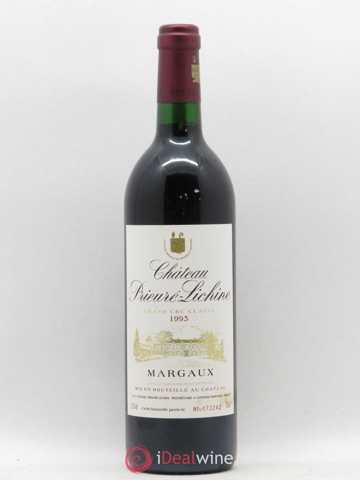 Château Prieuré Lichine 4ème Grand Cru Classé 1993 - Lot de 1 bouteille - 0