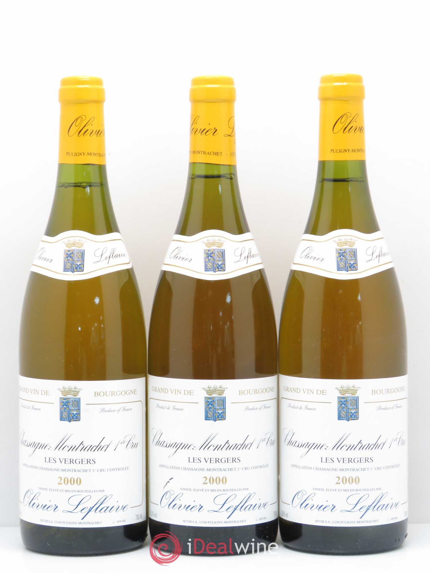 Chassagne-Montrachet 1er Cru Les Vergers Olivier Leflaive 2000 - Lotto di 3 bottiglie - 0