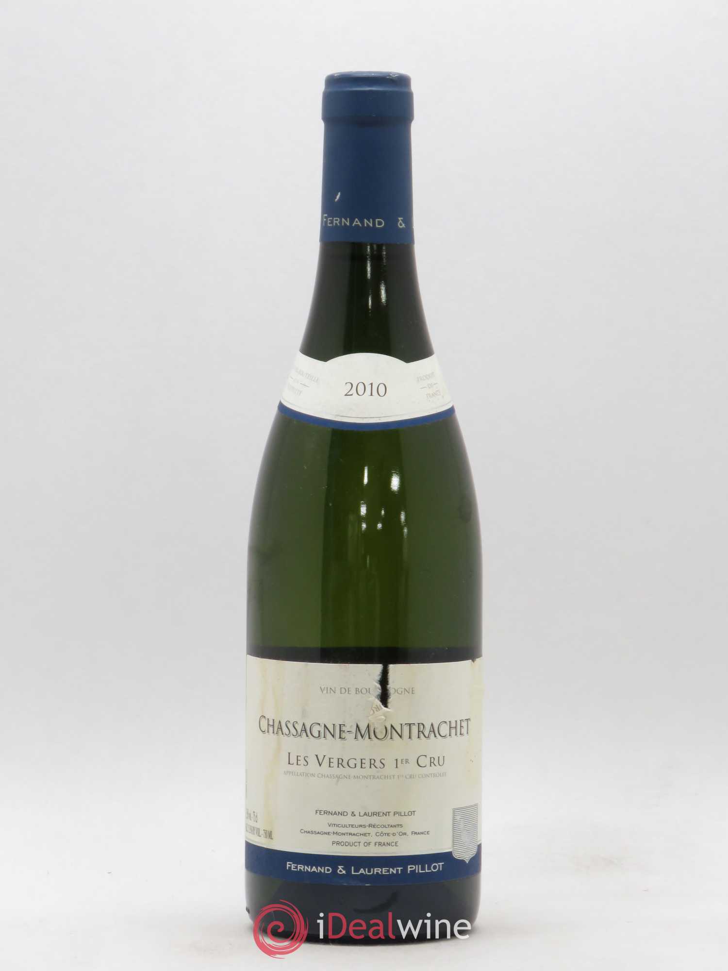 Chassagne-Montrachet 1er Cru Fernand et Laurent Pillot 2010 - Lot de 1 bouteille - 0