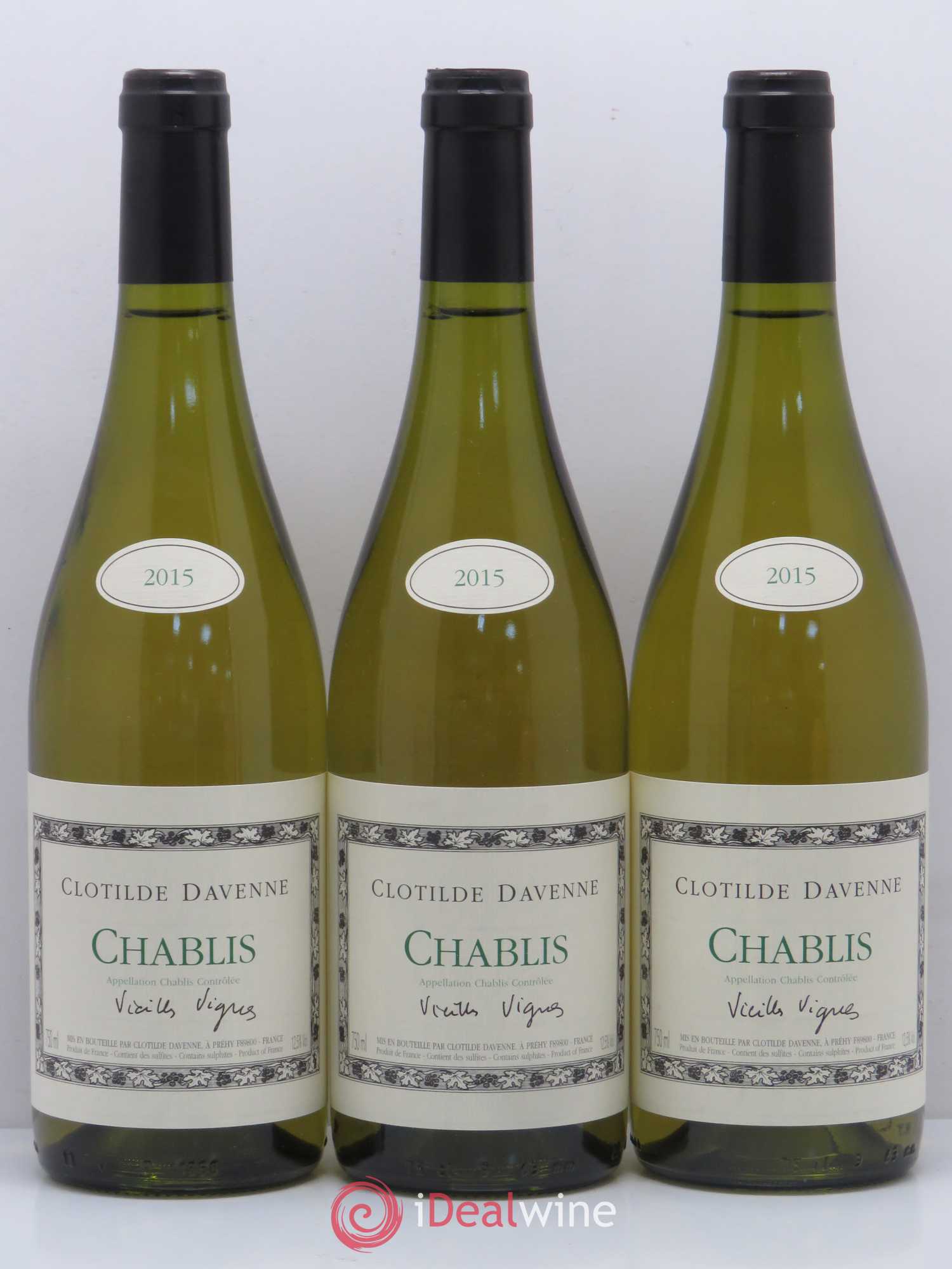Chablis Vieilles Vignes Domaine Clotilde Davenne 2015 - Posten von 3 Flaschen - 0