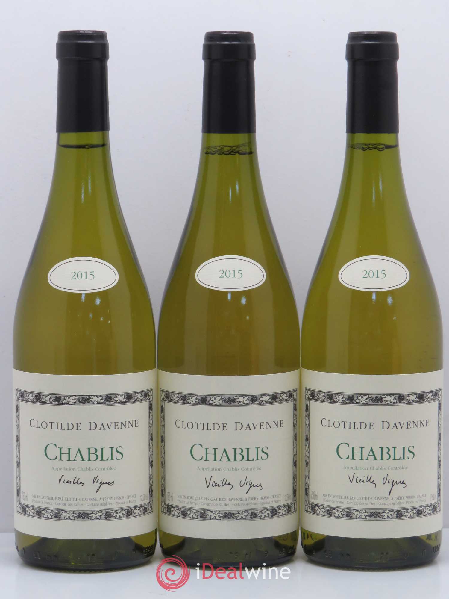 Chablis Vieilles Vignes Domaine Clotilde Davenne 2015 - Posten von 3 Flaschen - 0