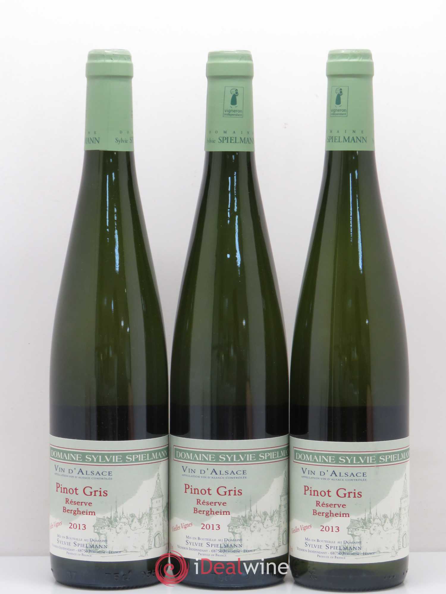 Pinot Gris Vielles Vignes Bergheim Réserve Domaine Sylvie Spielmann 2013 - Posten von 3 Flaschen - 0