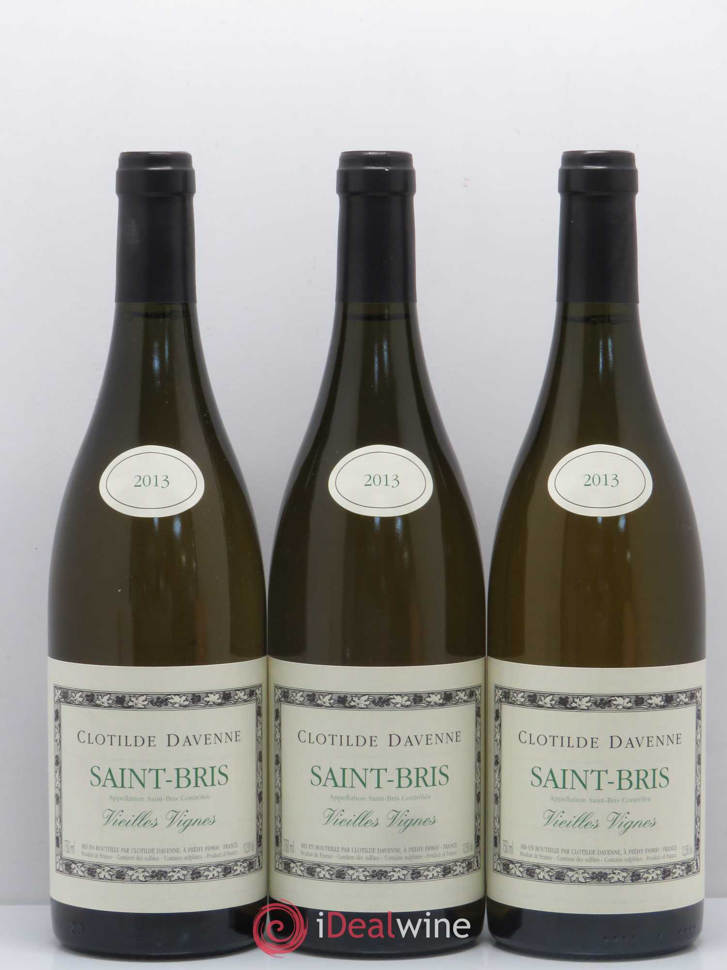 Bourgogne Vieilles Vignes Saint-Bris Domaine Clotilde Davenne 2013 - Posten von 3 Flaschen - 0