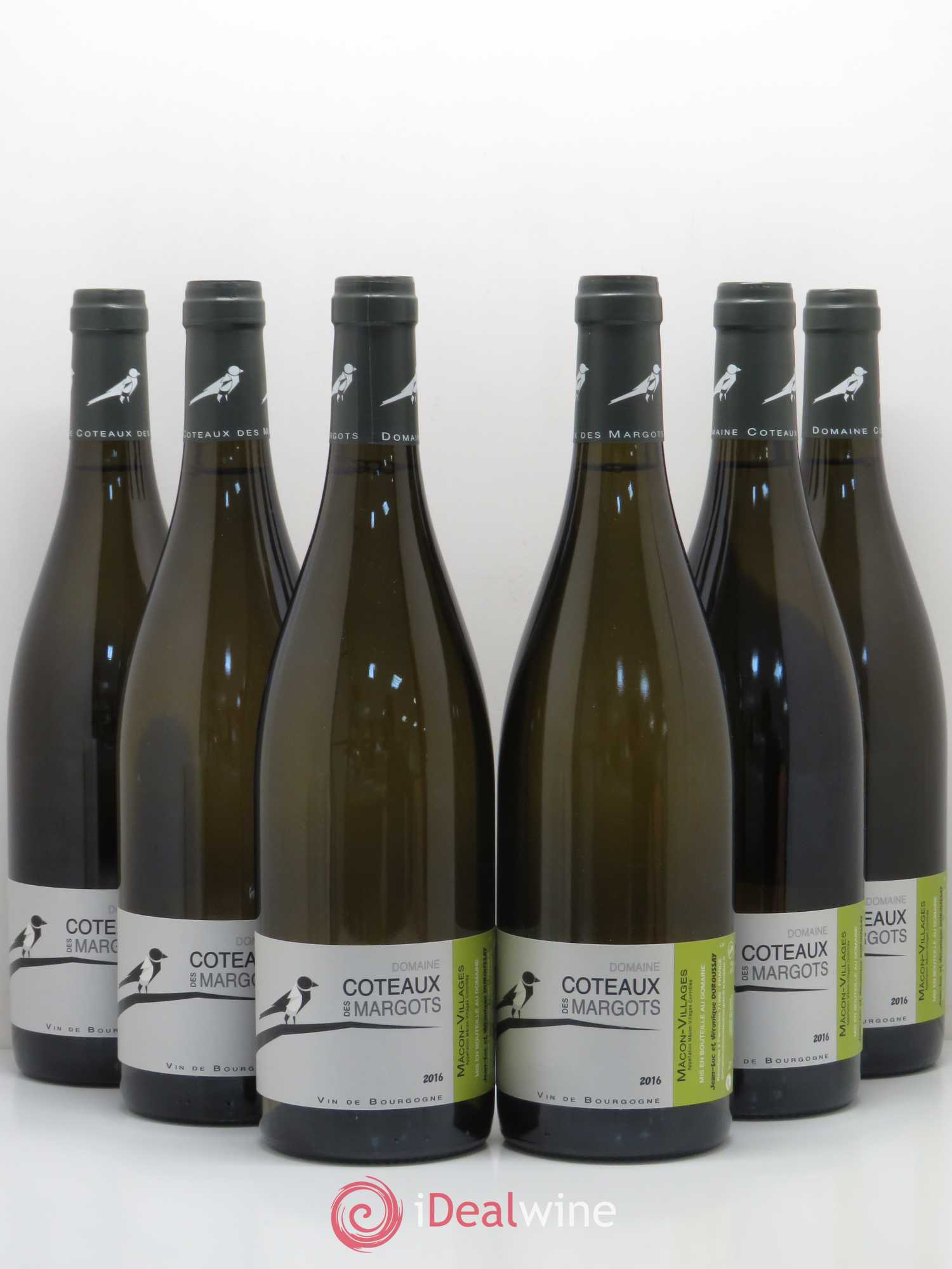 Mâcon Mâcon-Villages Domaine Côteaux des Margots 2016 - Posten von 6 Flaschen - 0