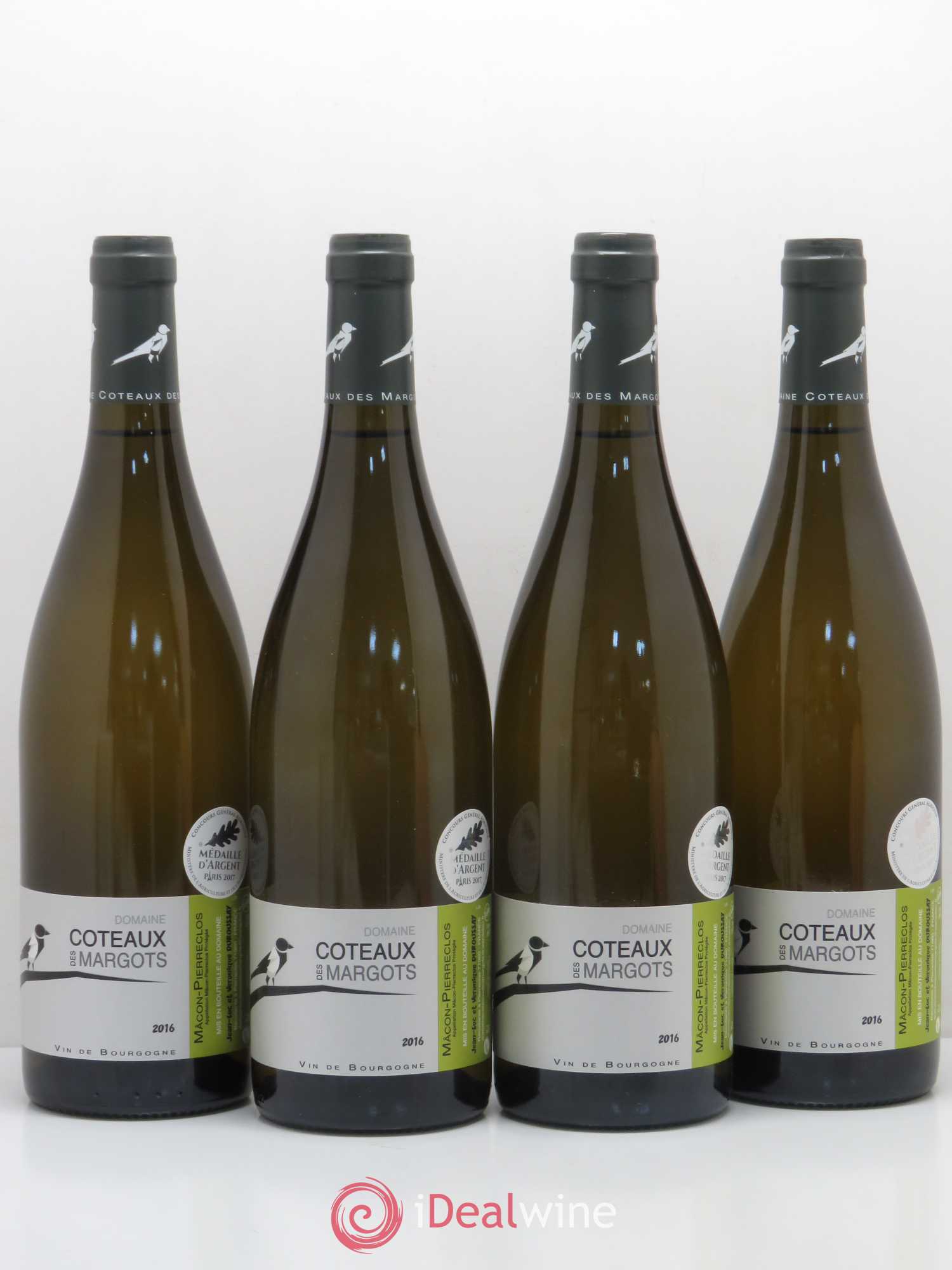 Mâcon Pierreclos Domaine Côteaux Des Margots 2016 - Posten von 4 Flaschen - 0