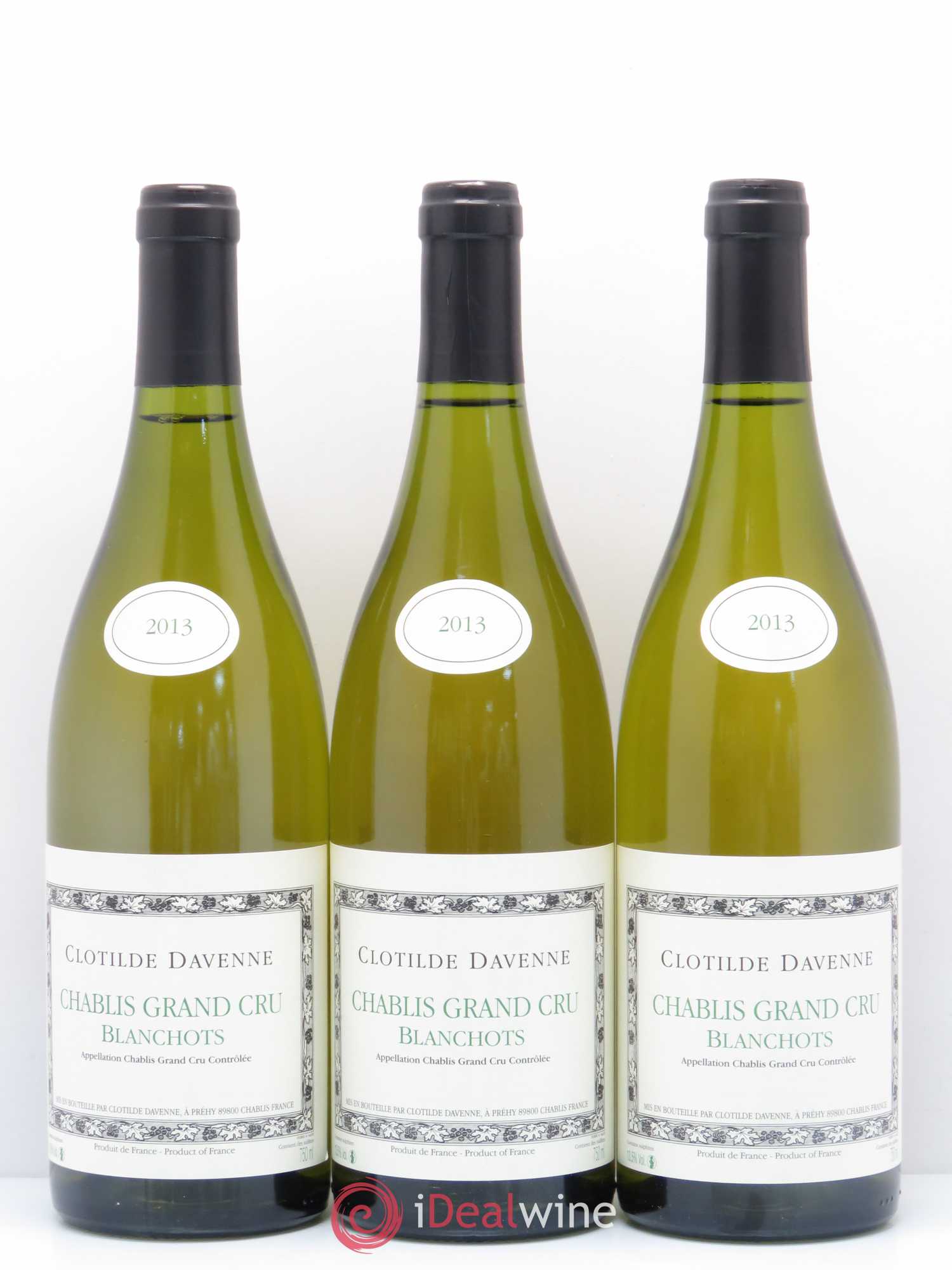 Chablis Grand Cru Blanchots Domaine Clotilde Davenne 2013 - Posten von 3 Flaschen - 0