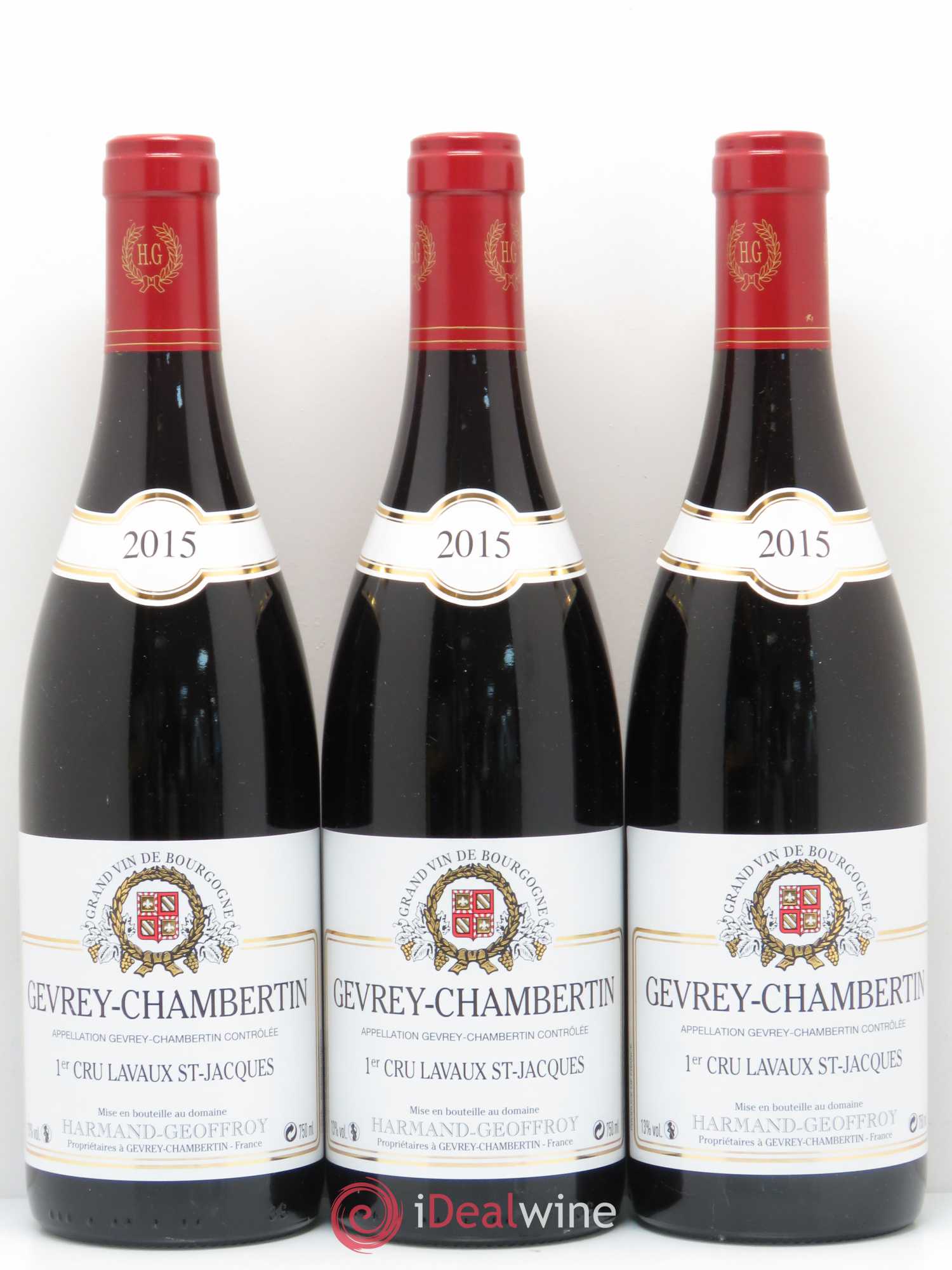 Gevrey-Chambertin 1er Cru Lavaux Saint Jacques Harmand-Geoffroy (Domaine) 2015 - Lotto di 3 bottiglie - 0