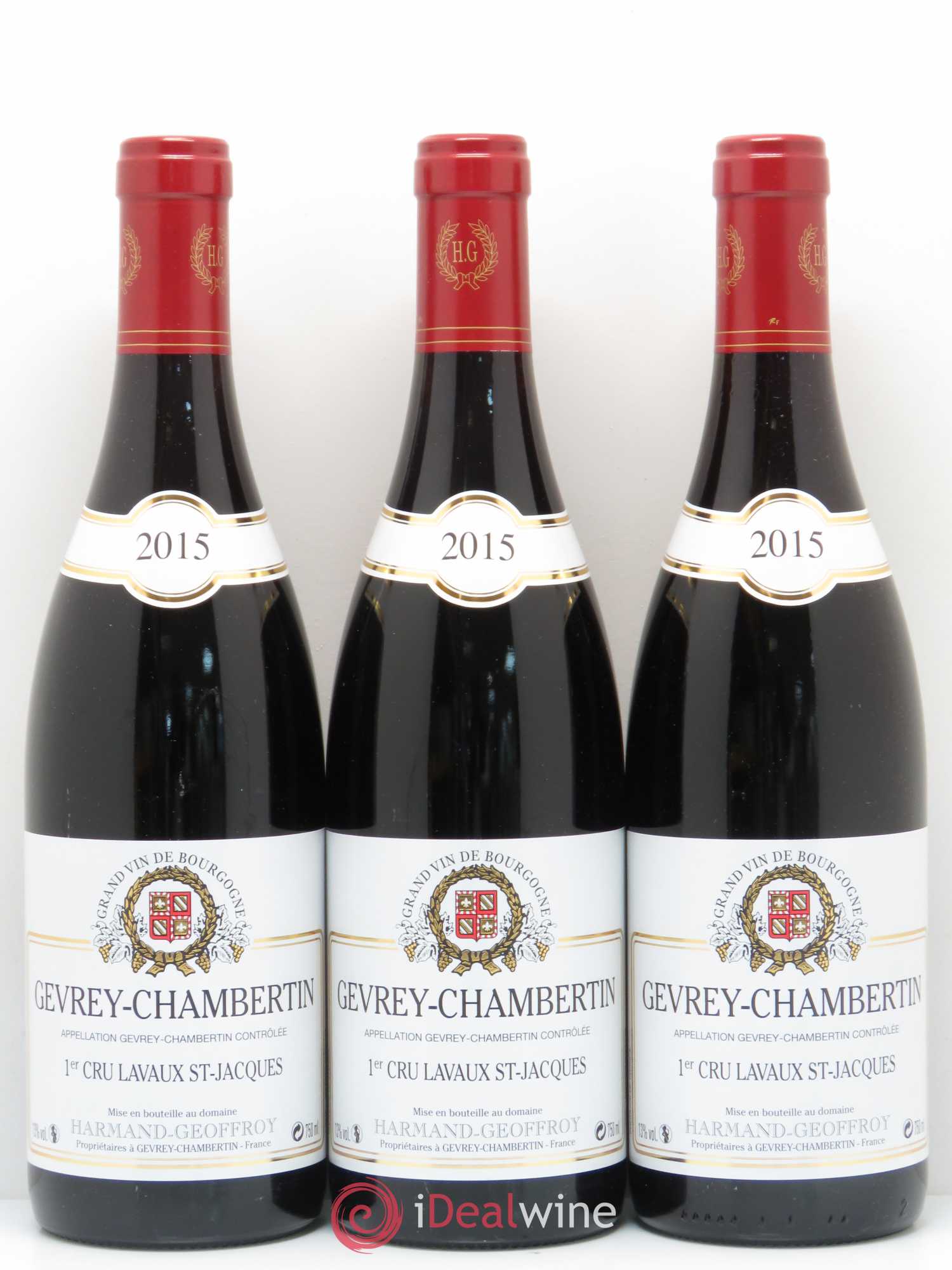 Gevrey-Chambertin 1er Cru Lavaux Saint Jacques Harmand-Geoffroy (Domaine) 2015 - Lotto di 3 bottiglie - 0
