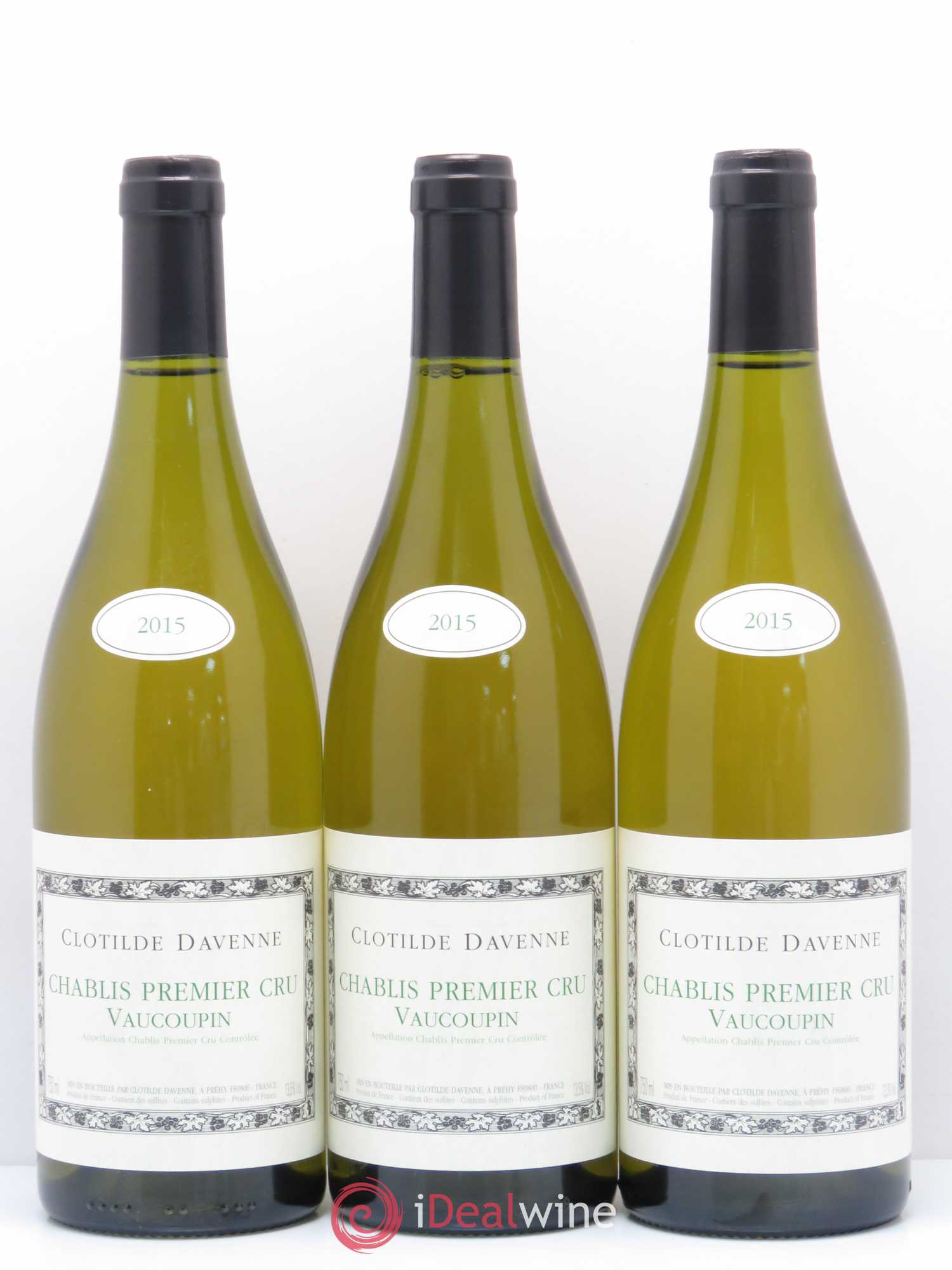 Chablis 1er Cru Vaucoupin Domaine Clotilde Davenne 2015 - Posten von 6 Flaschen - 2