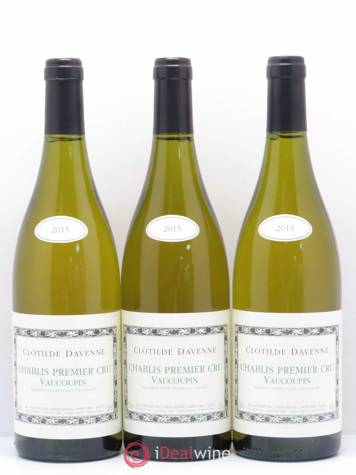 Chablis 1er Cru Vaucoupin Domaine Clotilde Davenne 2015 - Posten von 6 Flaschen - 2