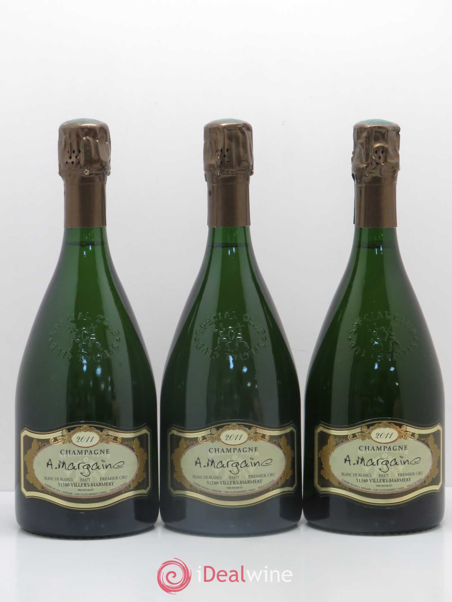 Champagne Blanc de Blanc 1er Cru Cuvée Speciale Champagne Margaine 2011 - Posten von 3 Flaschen - 0
