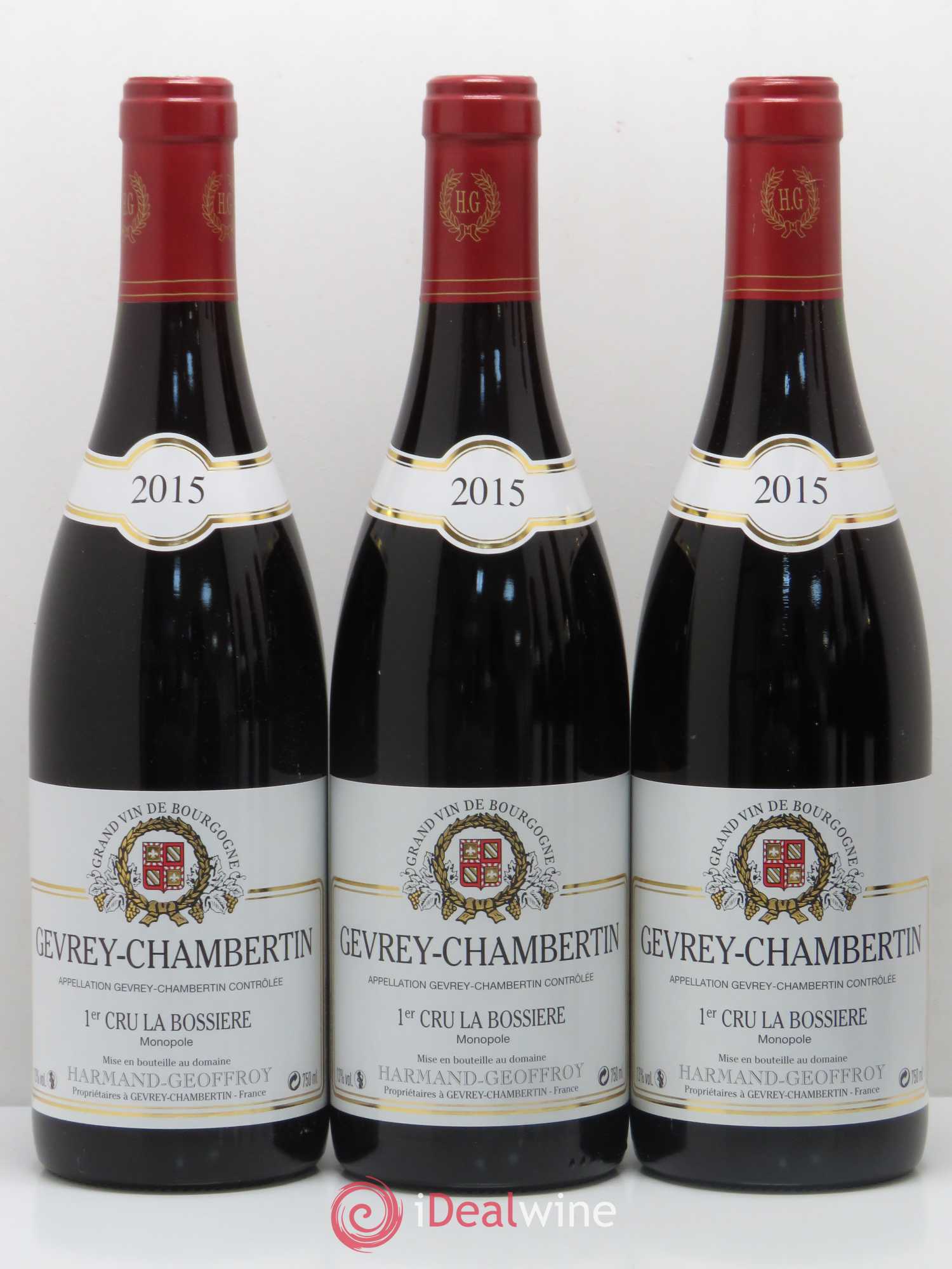 Gevrey-Chambertin 1er Cru La Bossière Harmand-Geoffroy (Domaine) 2015 - Lot de 3 bouteilles - 0
