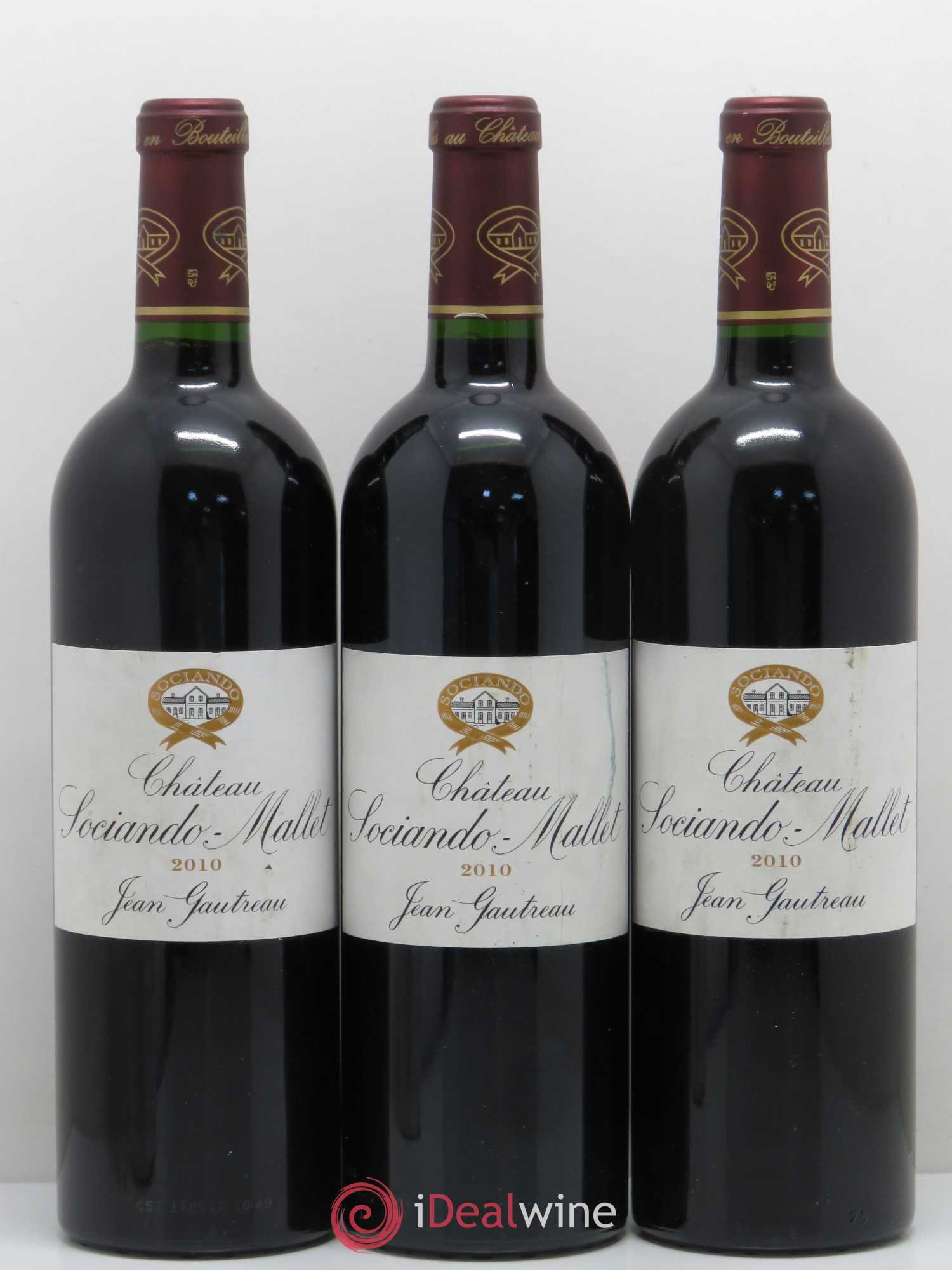 Château Sociando Mallet 2010 - Lot de 3 bouteilles - 0