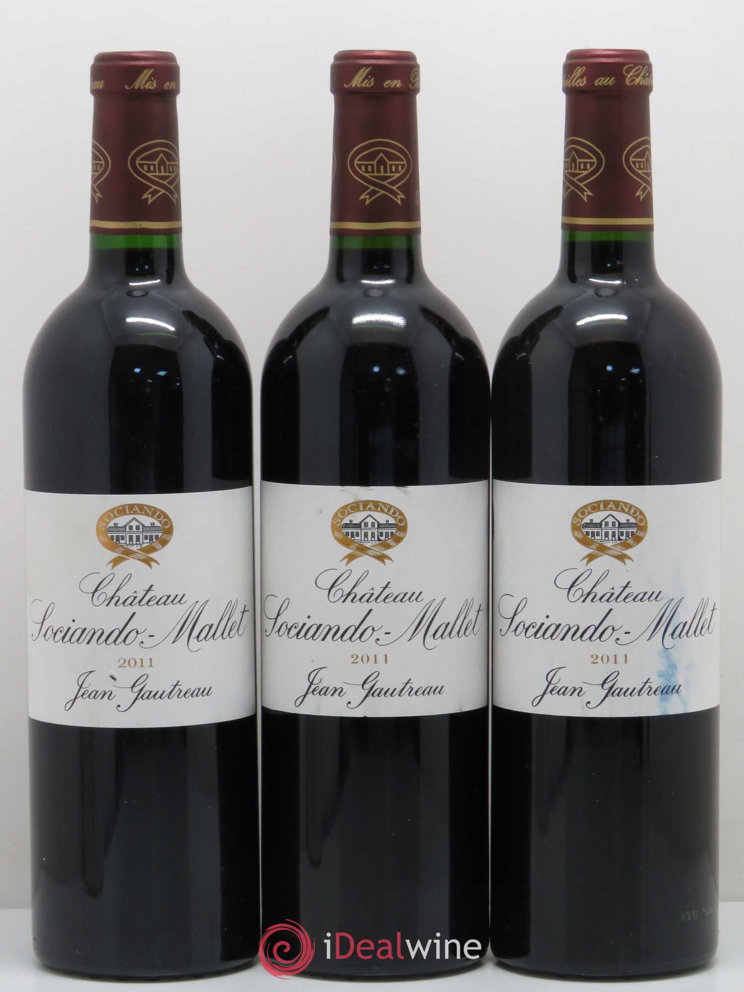 Château Sociando Mallet 2011 - Lot de 3 bouteilles - 0