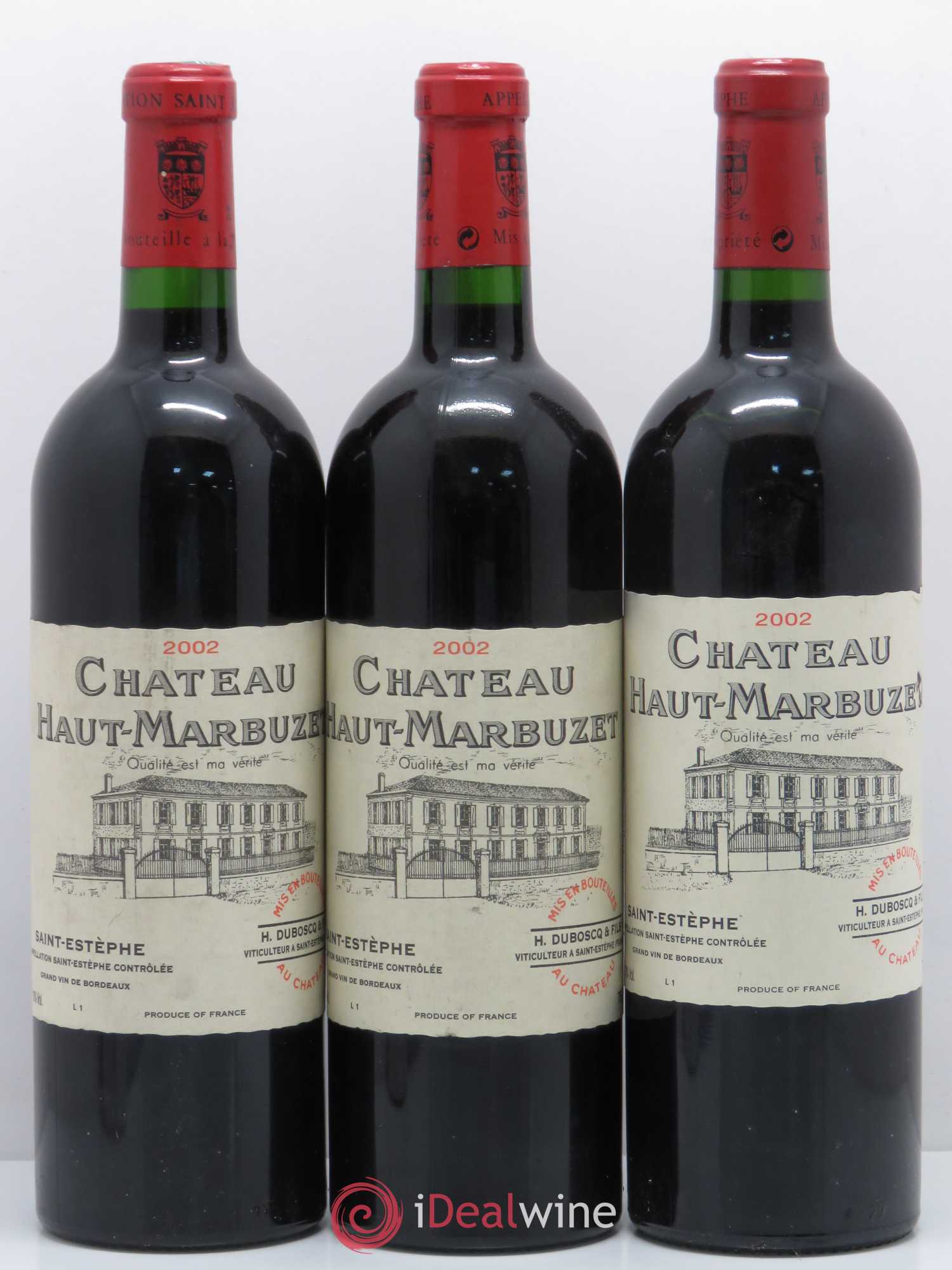 Château Haut Marbuzet 2002 - Lot de 3 bouteilles - 0