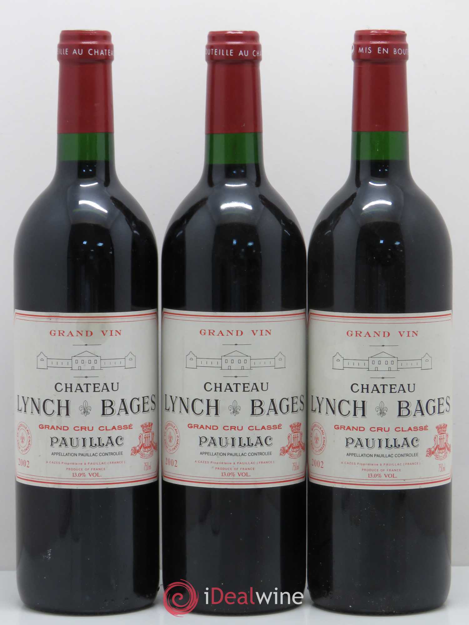 Château Lynch Bages 5ème Grand Cru Classé 2002 - Lot de 3 bouteilles - 0
